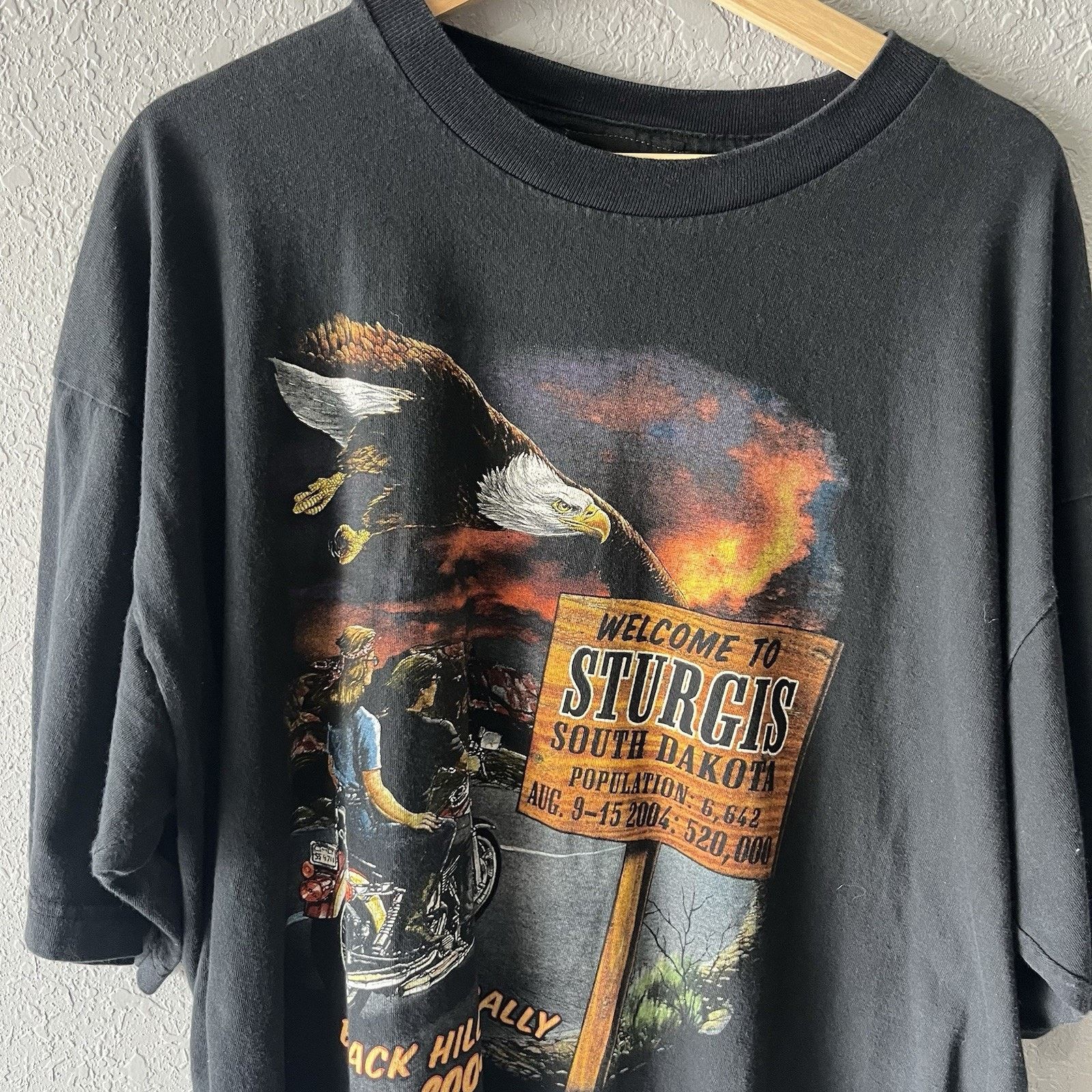 Vintage Vintage Sturgis Biker Rally Black Tshirt Men’s XL 90’s Motor Size US XL / EU 56 / 4 - 2 Thumbnail