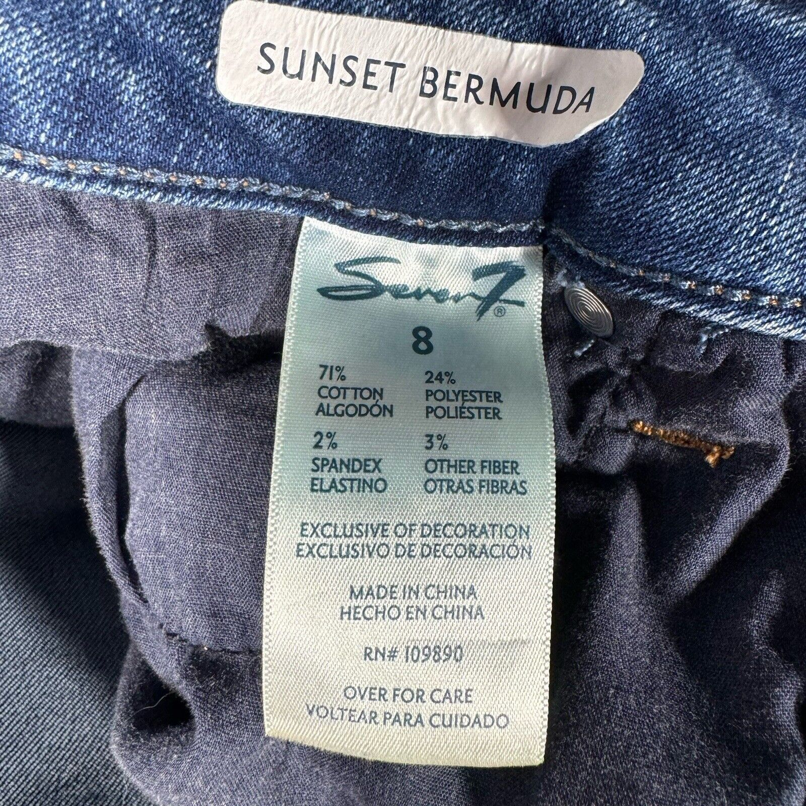 Seven 7 Seven7 Sunset Bermuda Fray Shorts Medium Wash Miners Size 8 Size 30" / US 8 / IT 44 - 10 Thumbnail