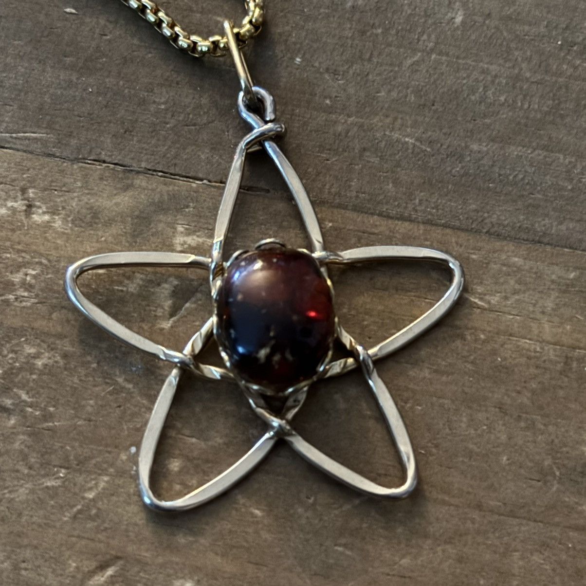 Other Gold tone open star gemstone pendant necklace Size ONE SIZE - 4 Thumbnail