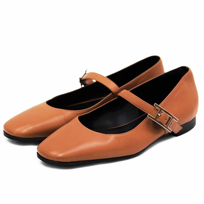 Hermes Hermes Hermes Jane Calfskin Ballet Flats Leather Shoes DUTY FREE for USA Size ONE SIZE - 1 Thumbnail