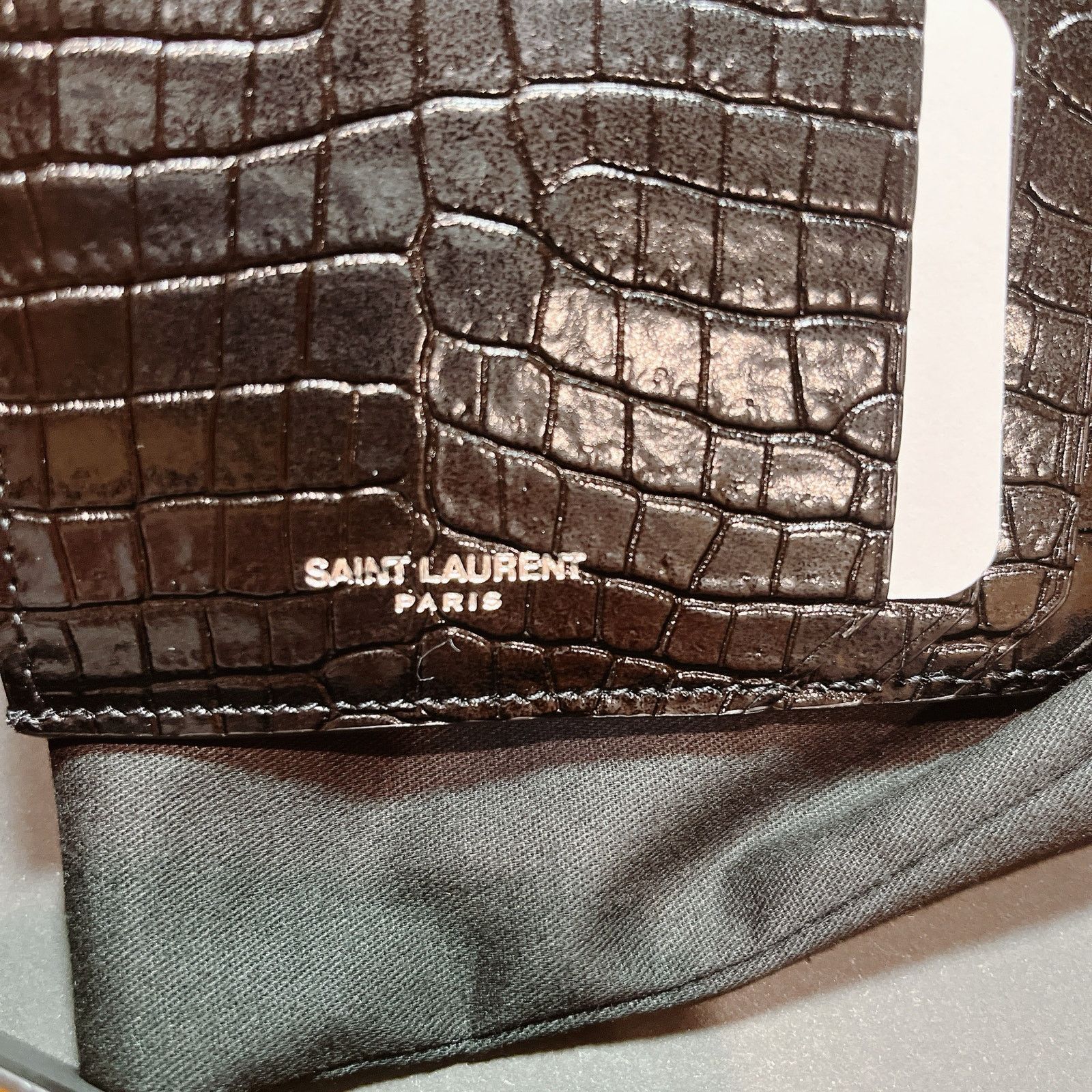 Saint Laurent Paris Saint Laurent Fragments Croc Effect Zip Card/Coin Case Size ONE SIZE - 5 Thumbnail