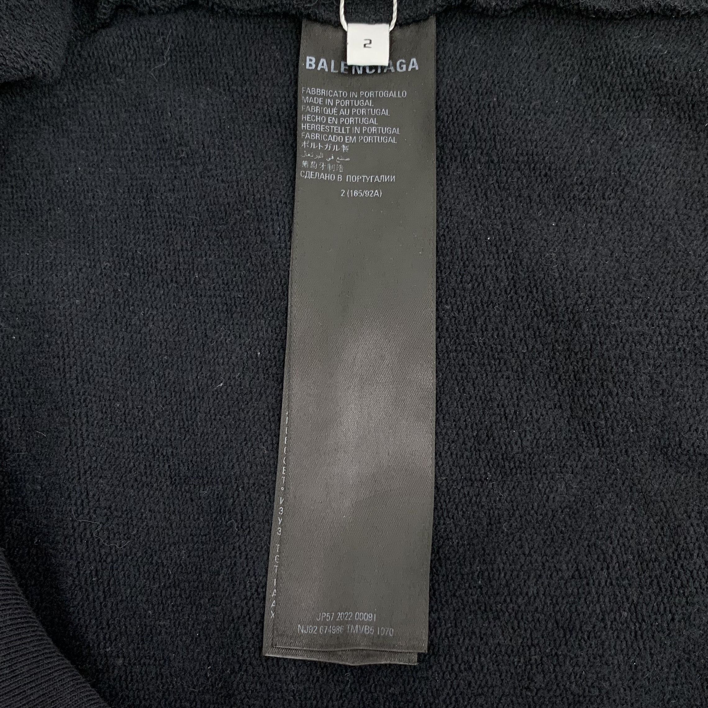 Balenciaga Balenciaga Distressed Logo Hoodie Black (M) Size US M / EU 48-50 / 2 - 6 Thumbnail