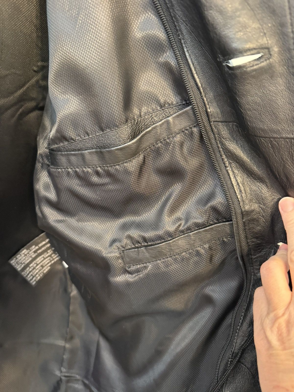 Other 1990s Phase Two Vintage Black Leather Coat Zip Out Liner Size US M / EU 48-50 / 2 - 8 Thumbnail