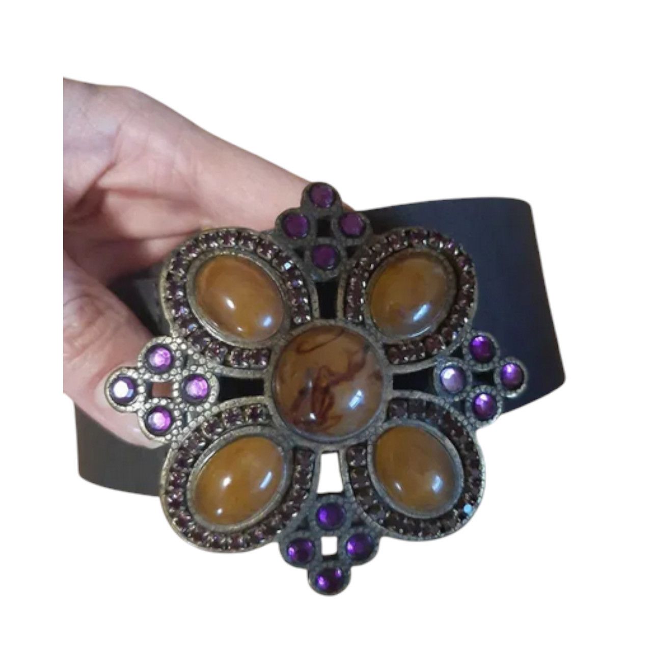 Just cavalli brown genuine leather belt