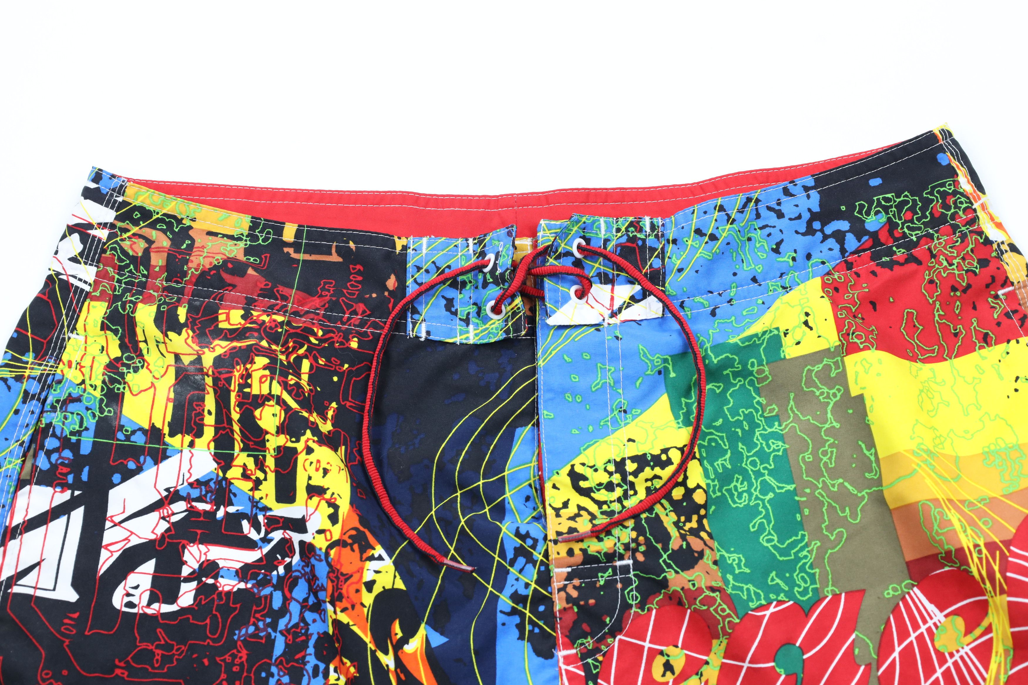 Vintage Vintage 90s Streetwear Rainbow All Over Print Board Shorts Size US 36 / EU 52 - 2 Thumbnail