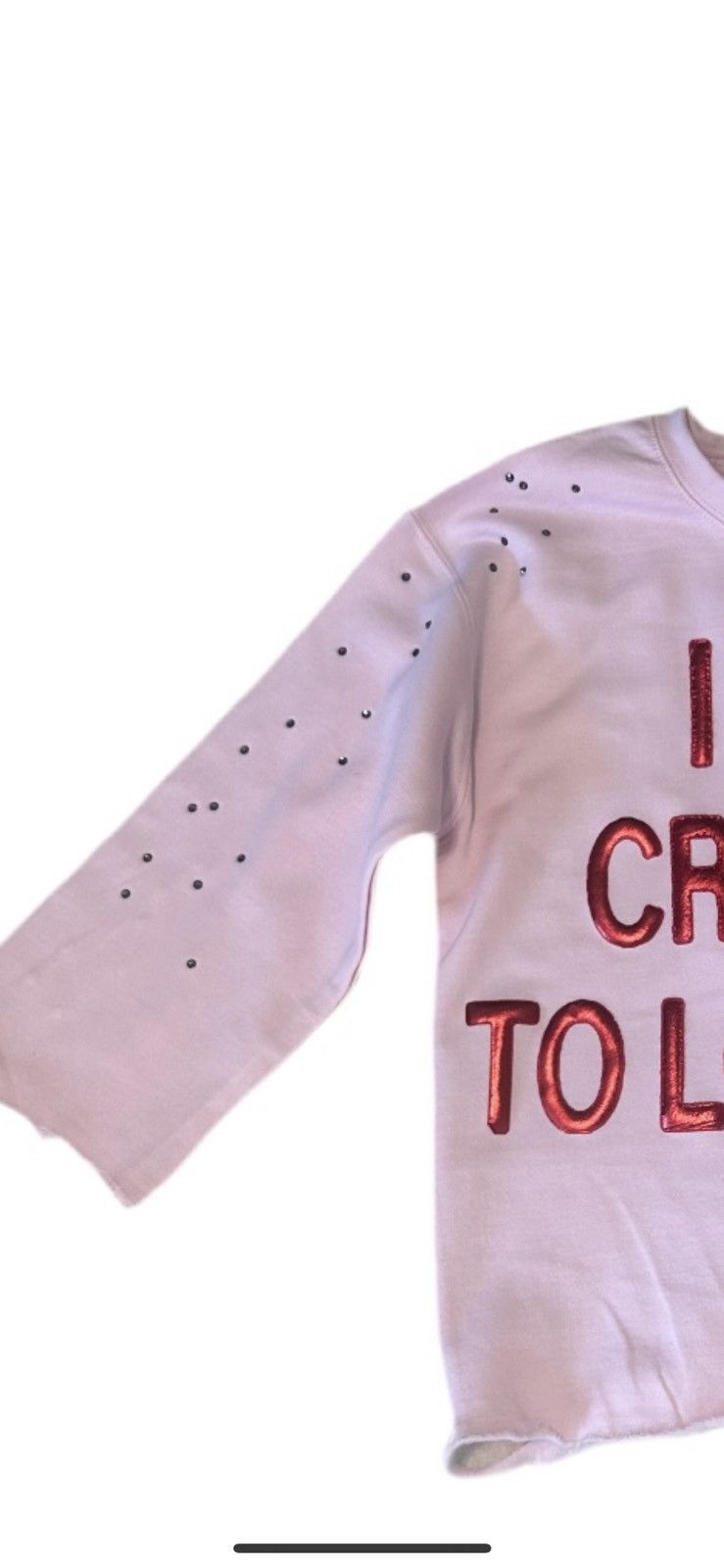 Vintage I WAS CREATED TO LOVE YOU CROPPED SWEATSHIRT Size S / US 4 / IT 40 - 2 Thumbnail