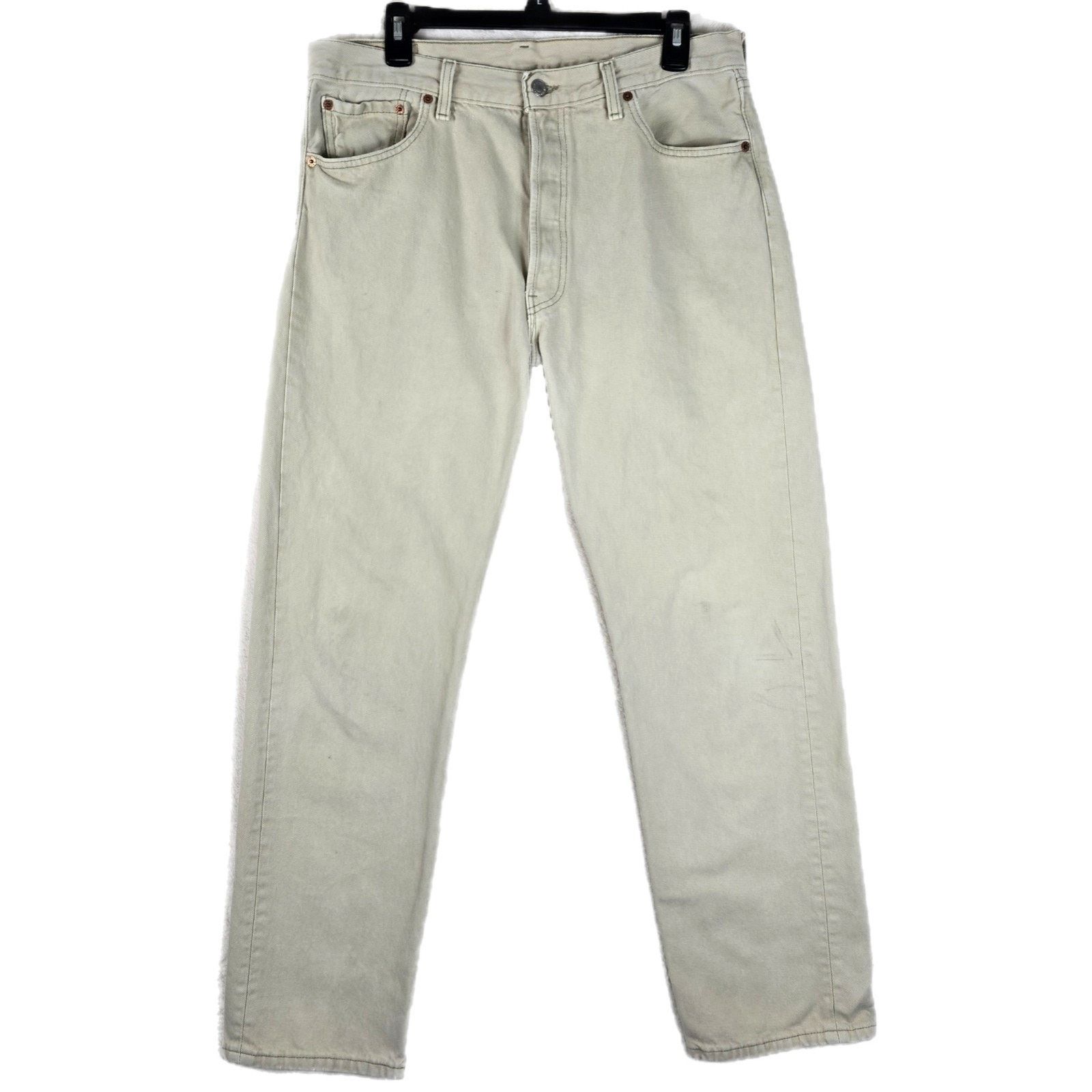 Levi's Vintage Levis 501 Mens 36x32 Beige 34x30 USA Made 90s 1998 Size US 34 / EU 50 - 1 Thumbnail