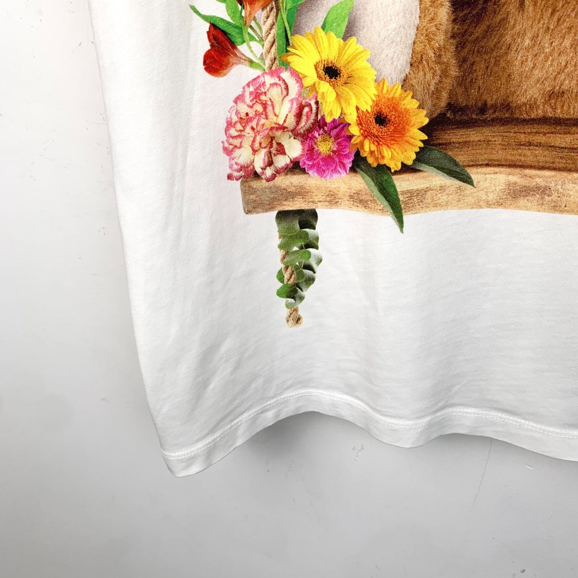 Moschino Moschino White Cotton Crewneck T-Shirt with Swing Bear Print Size S / US 4 / IT 40 - 4 Thumbnail