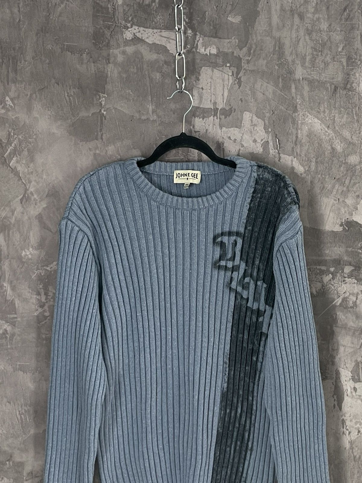 Diesel × Japanese Brand × Vintage Vintage Y2K Diesel Style Distressed Punk Sweater striped Size US L / EU 52-54 / 3 - 2 Thumbnail
