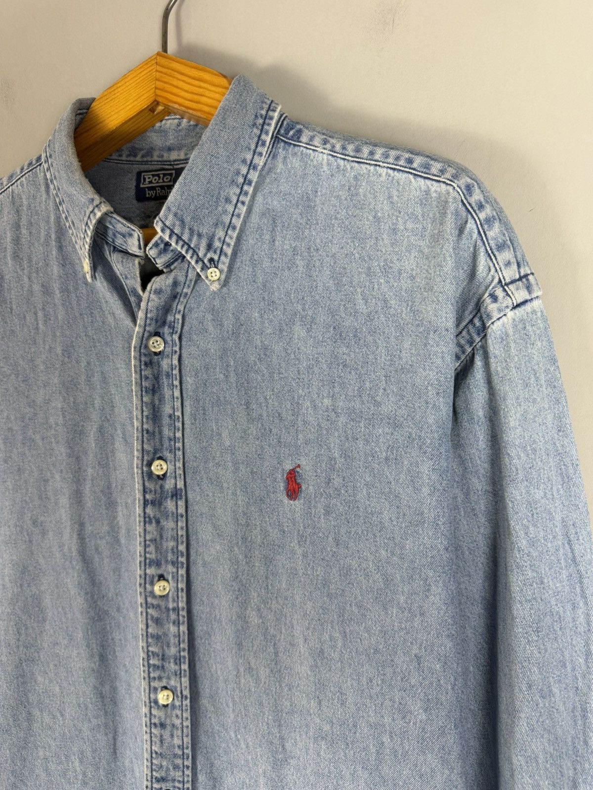 Polo Ralph Lauren Vintage 90s Polo Ralph Lauren denim shirt Size US L / EU 52-54 / 3 - 6 Thumbnail