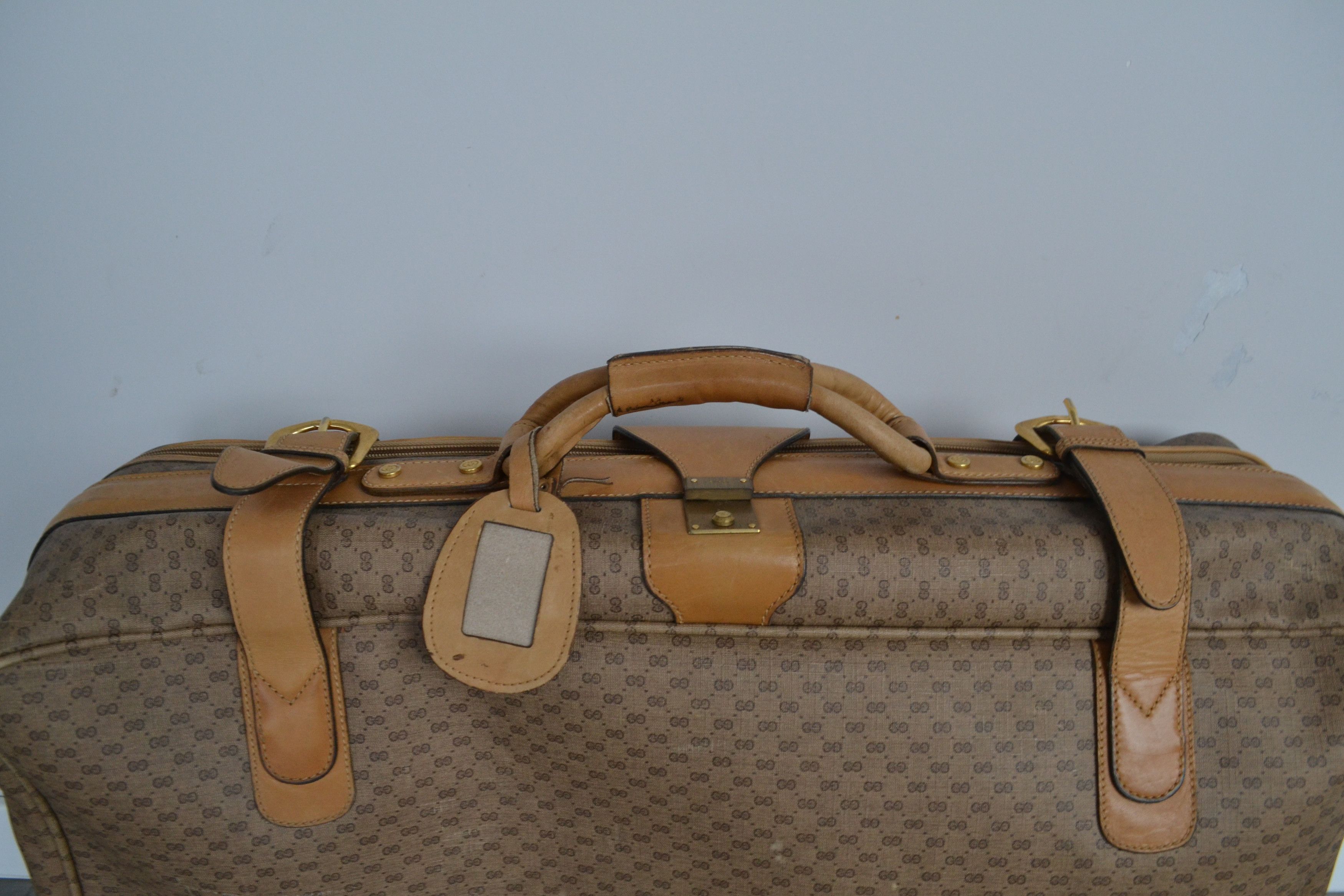 Gucci GUCCI Luggage Bag Monogram GG Logo Suitcase Brown Leather Size ONE SIZE - 22 Thumbnail