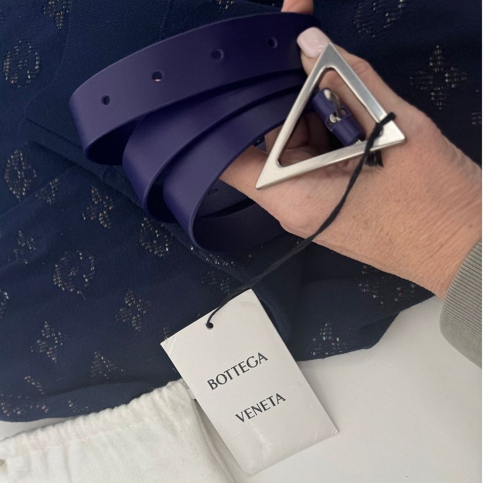 Unisex Bottega Veneta NWT Purple Leather Belt 90cm / 36 in