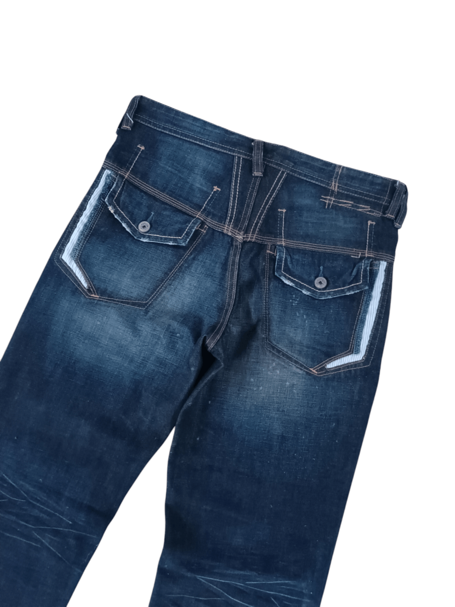 Marithe + Francois Girbaud × Vintage RARE 🔥 Marithe Francois Girbaud Whiskers Faded Denim Size US 32 / EU 48 - 8 Thumbnail