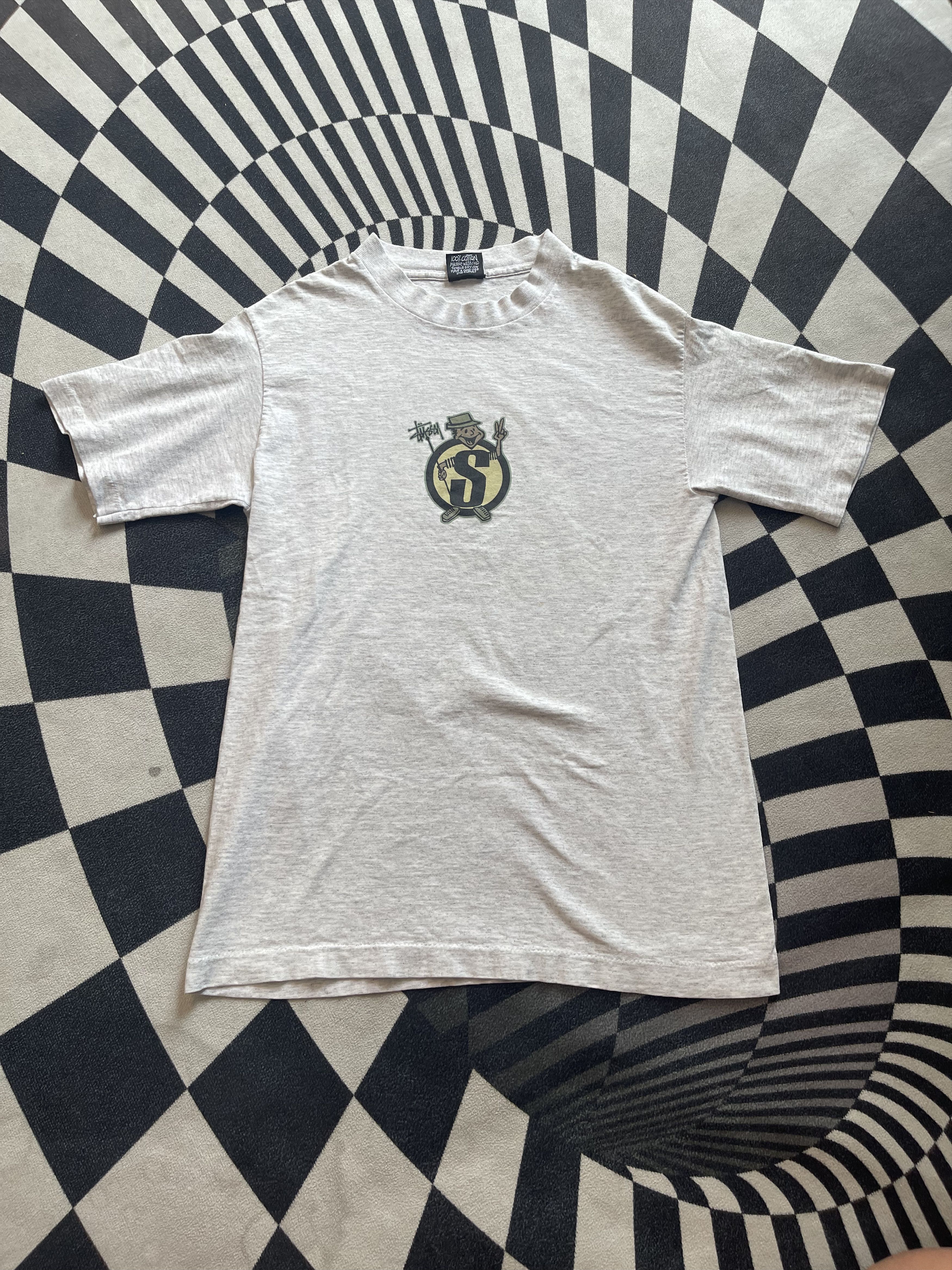 Stussy VINTAGE 90s STUSSY Skate Man S-Logo T-Shirt Size US S / EU 44-46 / 1 - 2 Thumbnail