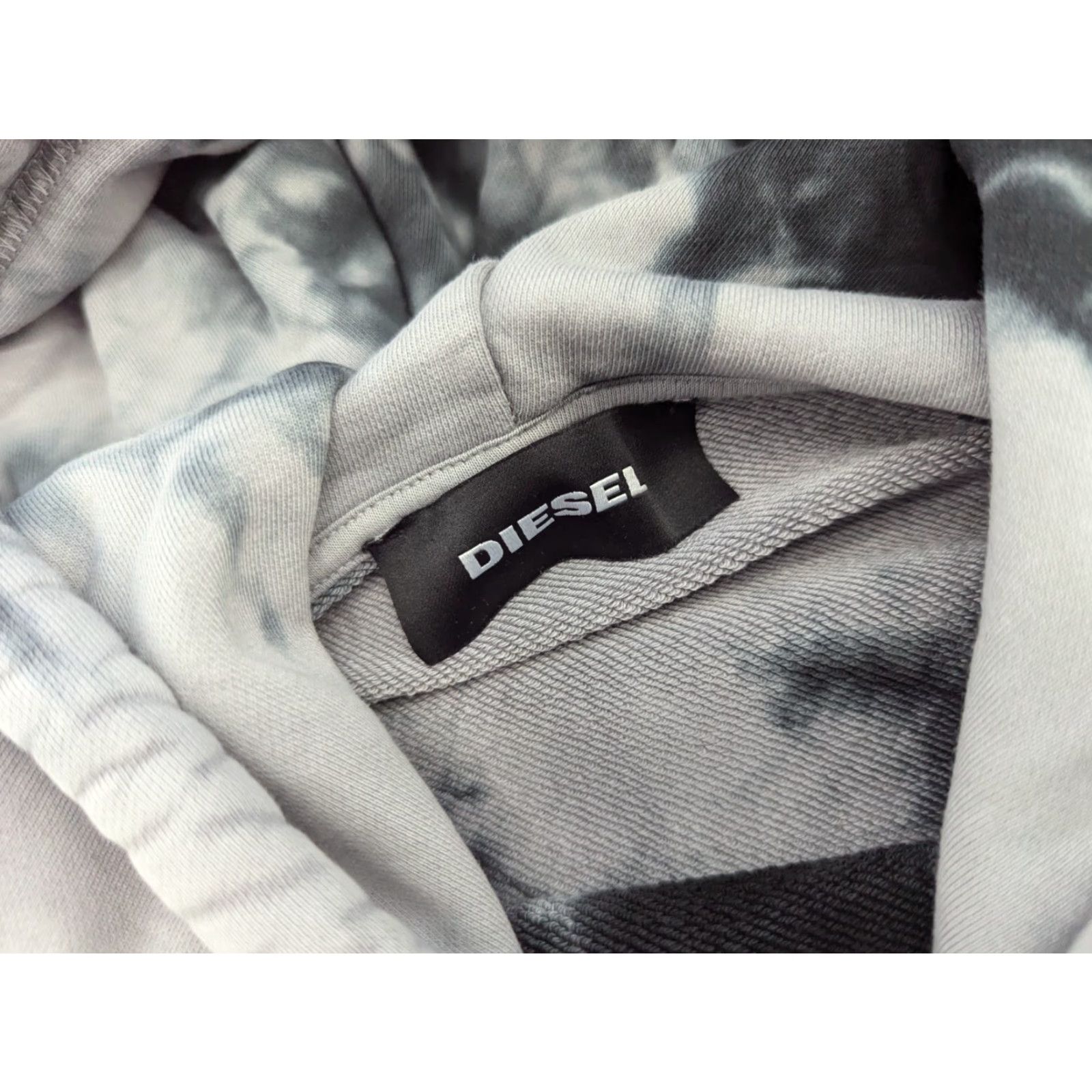 Diesel DIESEL Alby Y Mens Hoodie XL Tie-Die Skull Skeleton Black Gray Graphic Print Pullover Hooded Sweatshirt Mens XL Difficulty: 0 Size US XL / EU 56 / 4 - 5 Thumbnail
