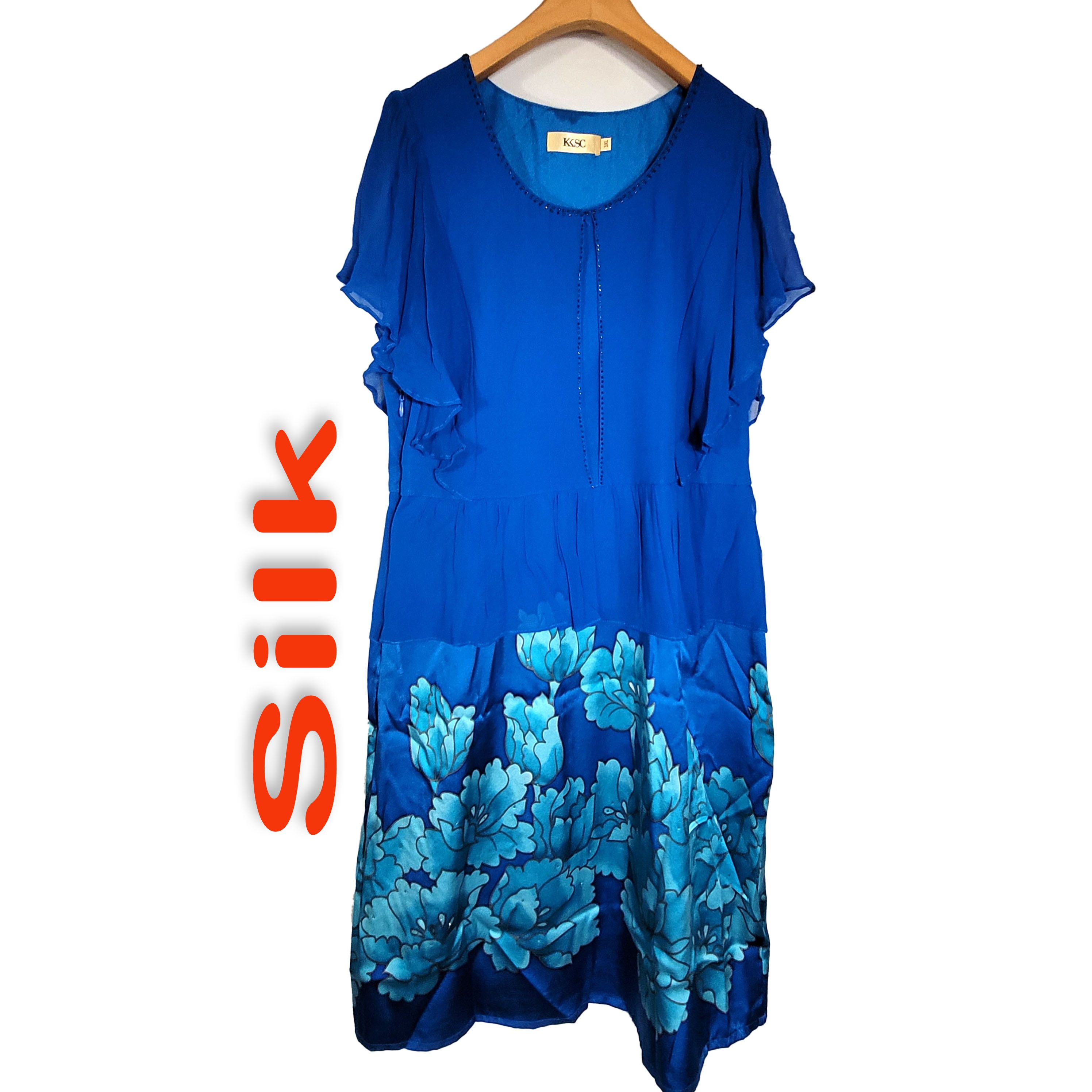 Other Women's Silk Size L Short Sleeve Satin Dress SDK391 Size L / US 10 / IT 46 - 1 Thumbnail