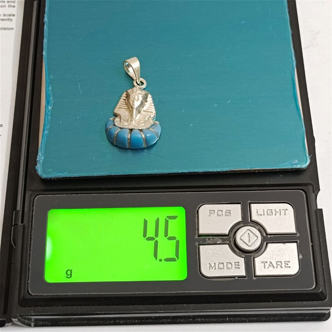 Sterling Silver 925 Sterling Silver Egyptian Pharaoh pendant turquoise Size ONE SIZE - 8 Thumbnail