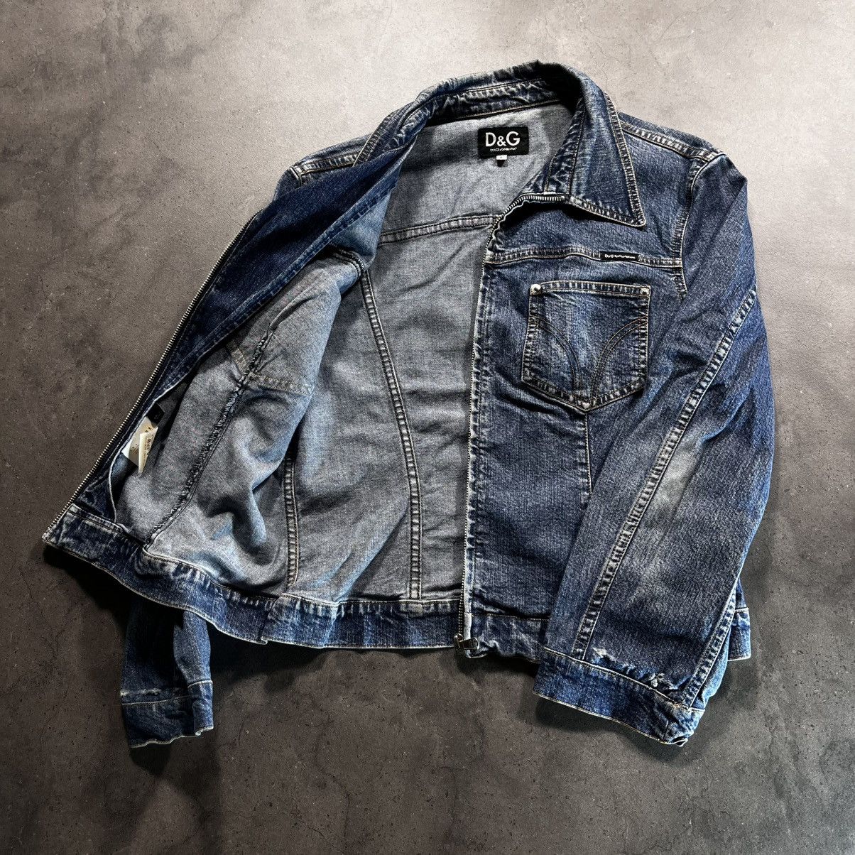 Dolce & Gabbana Archive 2000s Dolce Gabbana D&G Denim Biker Zip Jacket Size US S / EU 44-46 / 1 - 13 Thumbnail