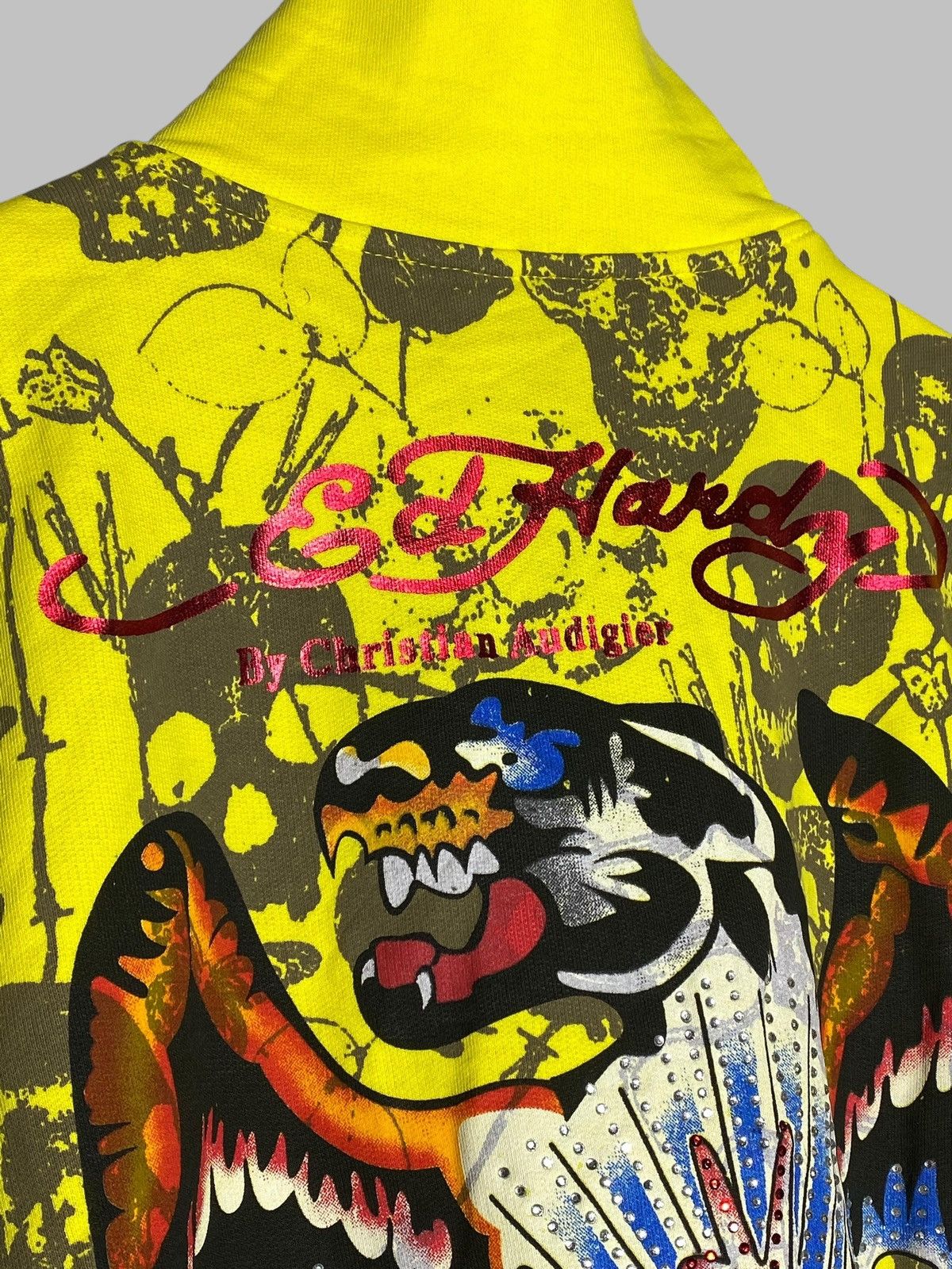 Ed Hardy Ed Hardy y2k hype streetwear all overprint zip up jacket Size US XL / EU 56 / 4 - 3 Thumbnail