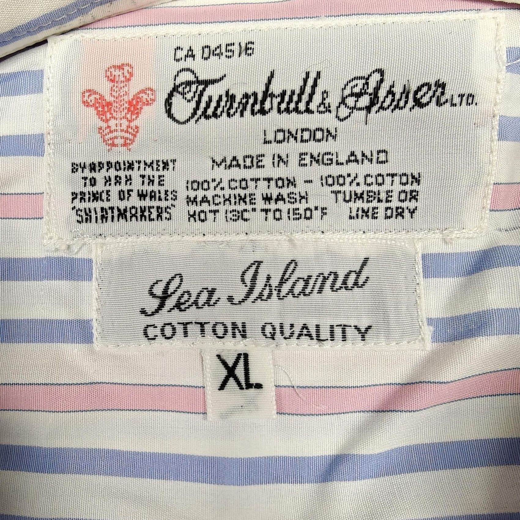 Turnbull & Asser Turnbull & Asser Shirt Mens XL White Striped Short Sleeve Button-Up Casual Size US XL / EU 56 / 4 - 3 Thumbnail