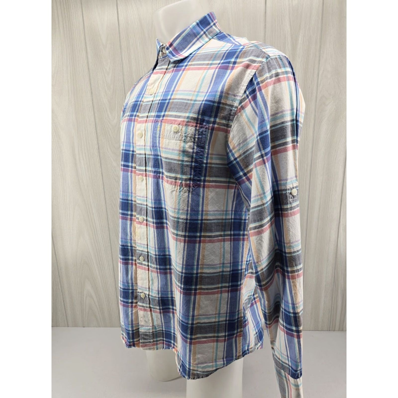 Izod IZOD Shirt Mens M Pastel Saltwater Long Sleeve Relaxed Classics Button Up Multicolor Plaid Beach Modern 90s Mens Size US M / EU 48-50 / 2 - 3 Thumbnail