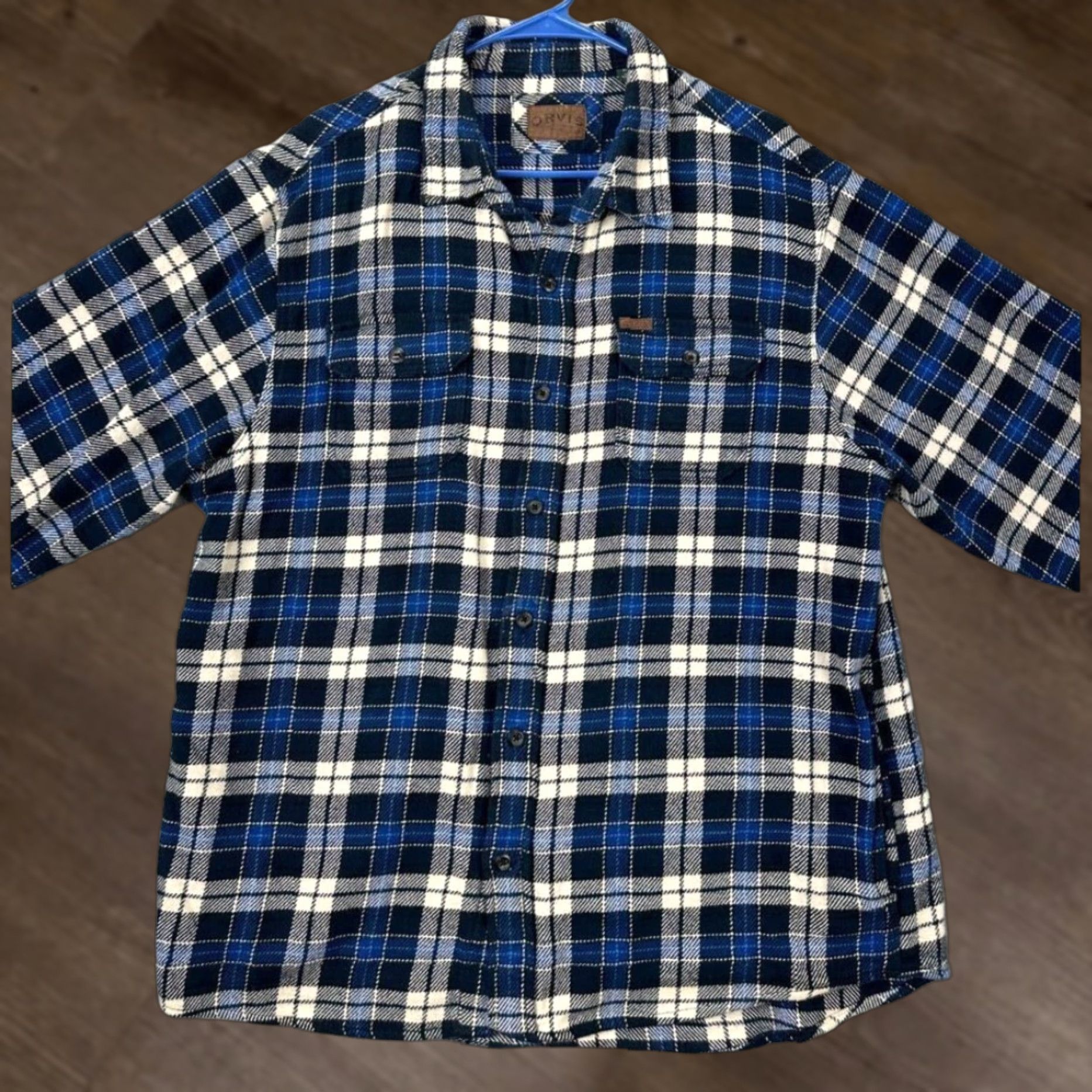 Orvis Orvis Shacket Shirt Adult XL Navy Multi Plaid Button Up Pocket Men Size US XL / EU 56 / 4 - 1 Thumbnail