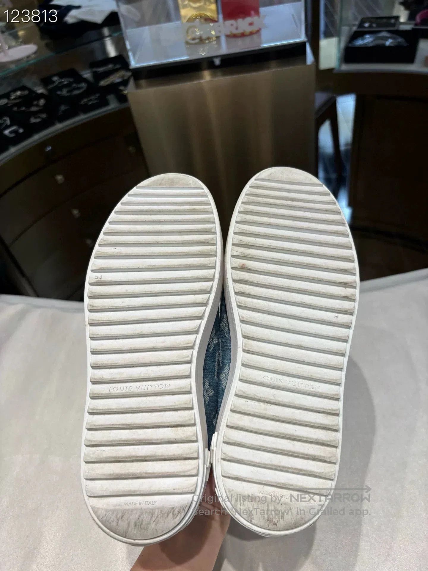Louis Vuitton Time Out Denim Monogram Sneakers. Size US 4.5 / IT 34.5 - 6 Thumbnail
