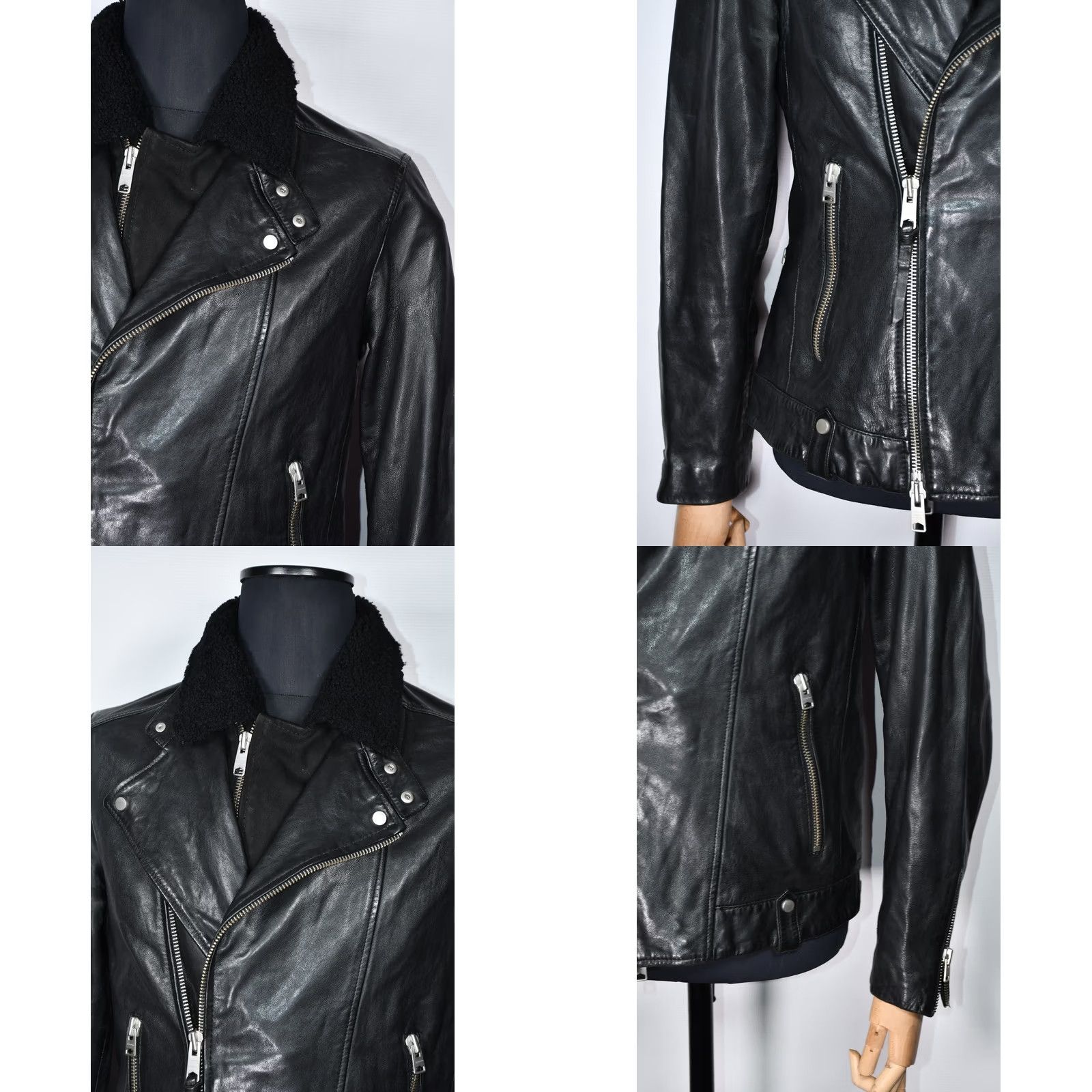 Allsaints AllSaints Prospect Leather Biker Jacket Black M Mens Jacket Leather Streetwear Front Zip Zipper Casual 90s Event Vintage: No Size US M / EU 48-50 / 2 - 8 Thumbnail