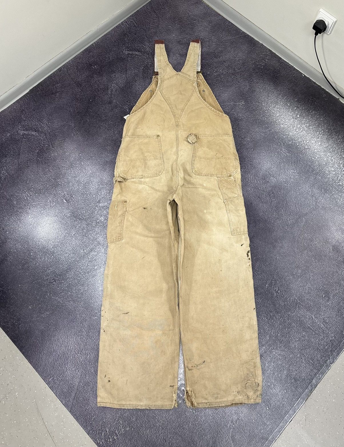 Carhartt Vintage 90s Carhartt Double Knee USA Faded Dungaree Overall Size US 34 / EU 50 - 2 Thumbnail