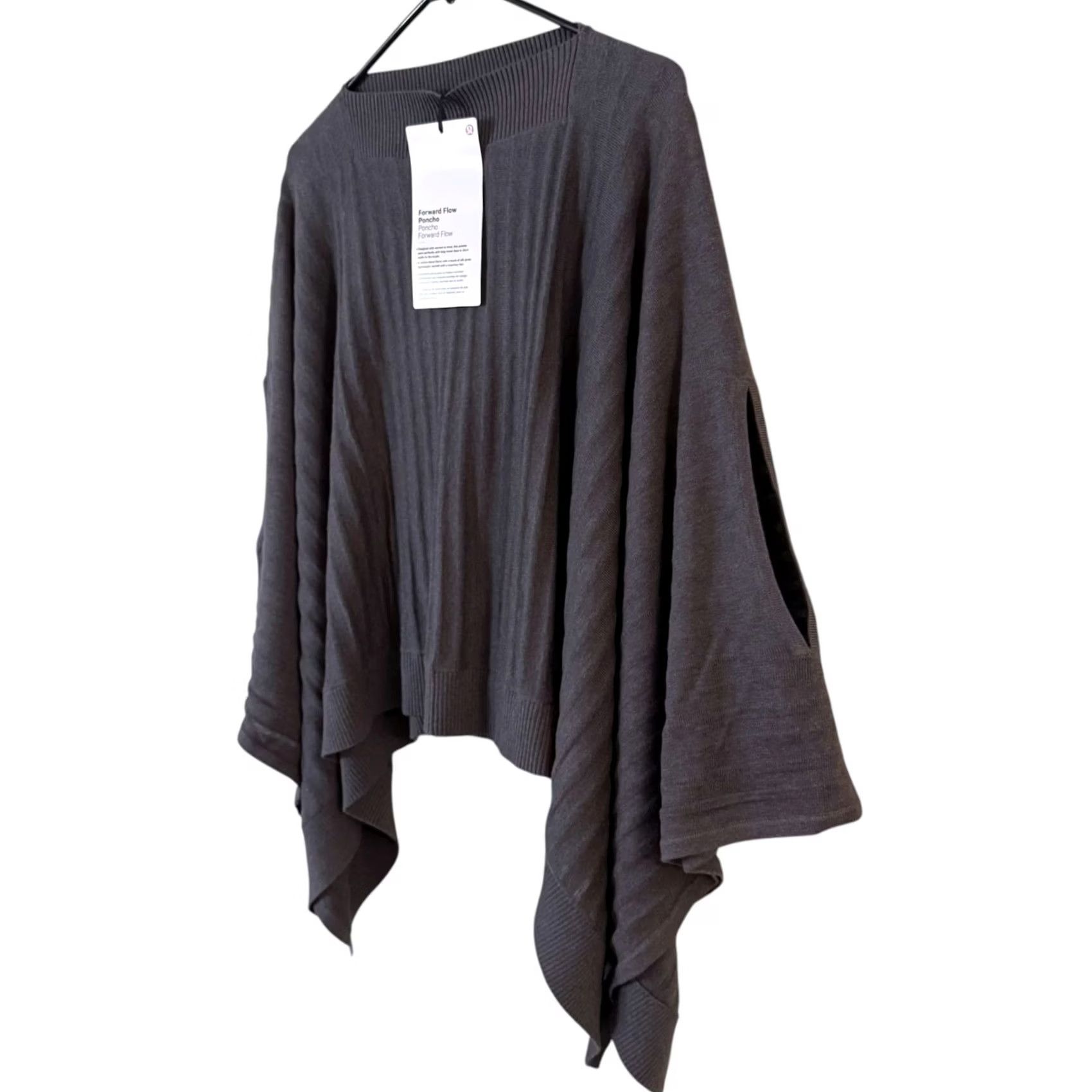 Lululemon Lululemon Sweater Womens L Gray Forward Flow Cape Poncho One Size Cotton Silk Knit NEW Size L / US 10 / IT 46 - 2 Thumbnail