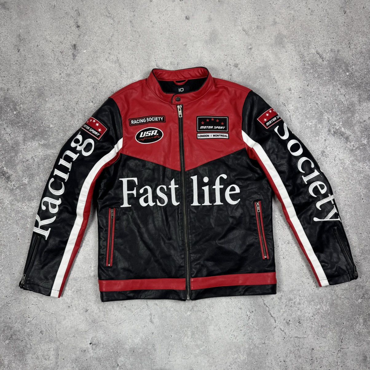 Vintage Racing Moto Formula 1 Leather Jacket Ferrari F-1 Mercedes Size US M / EU 48-50 / 2 - 6 Thumbnail