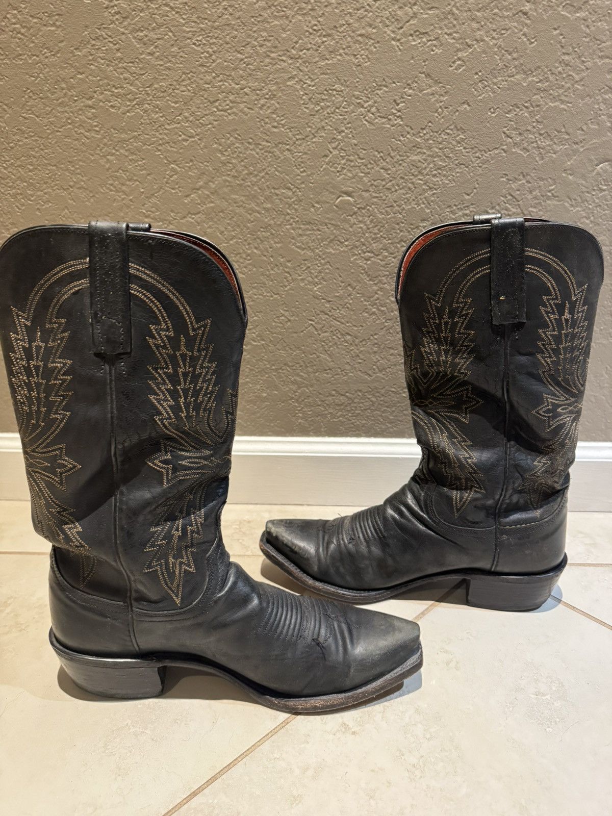 Other 1883 Lucchese Vintage Cowboy Boots Size 7.5 D Mens Black Size US 7.5 / EU 40-41 - 5 Thumbnail