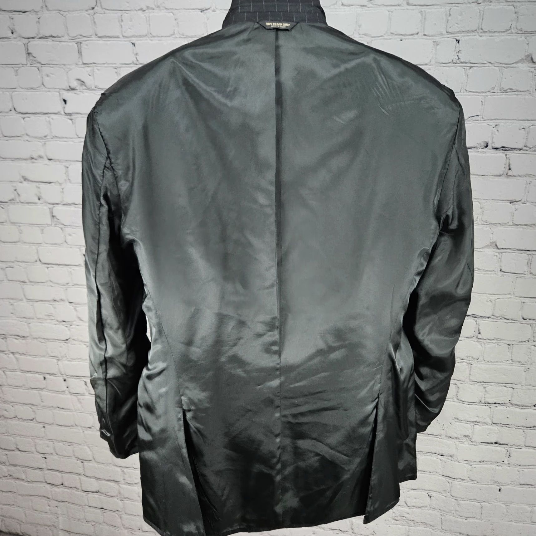 Chaps Chaps Blazer Sport Coat 42R Black 100% Wool Pinstriped Notch Vented 3 Button Single-Breasted Mens Jacket Size 42R - 7 Thumbnail