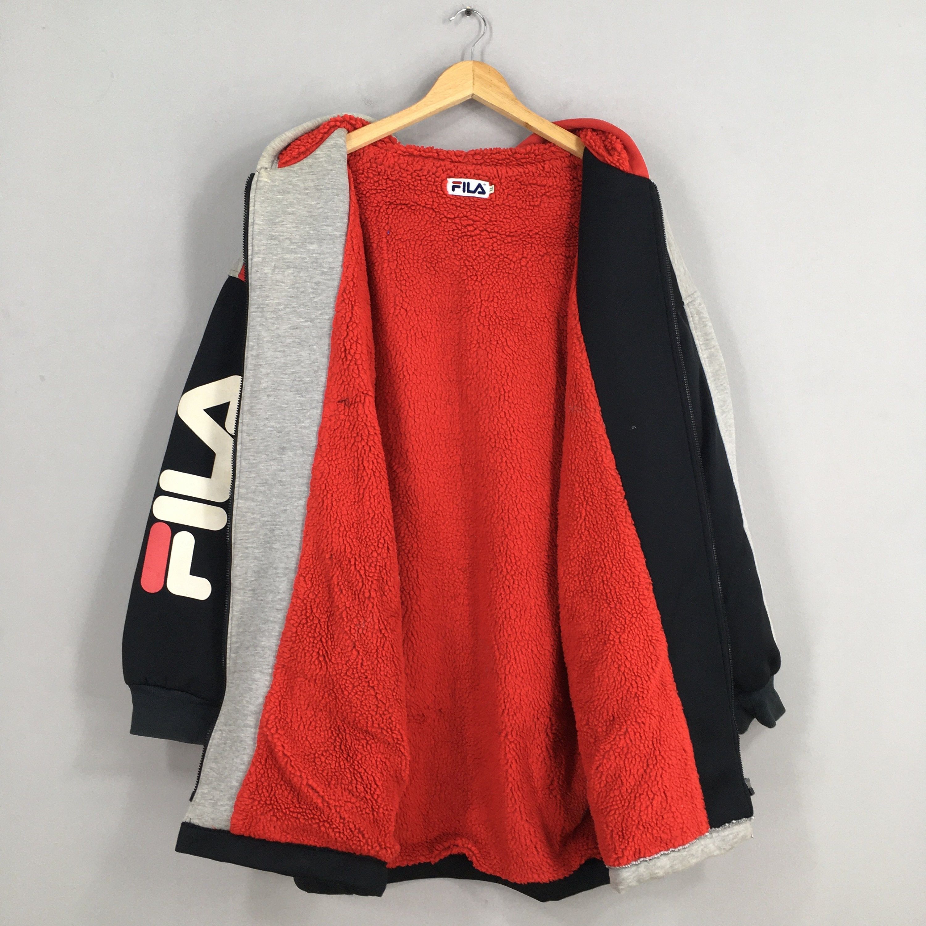 Fila Vintage 90's Fila Sherpa Hoodie Parka Winter Jacket XLarge Size US XL / EU 56 / 4 - 6 Thumbnail