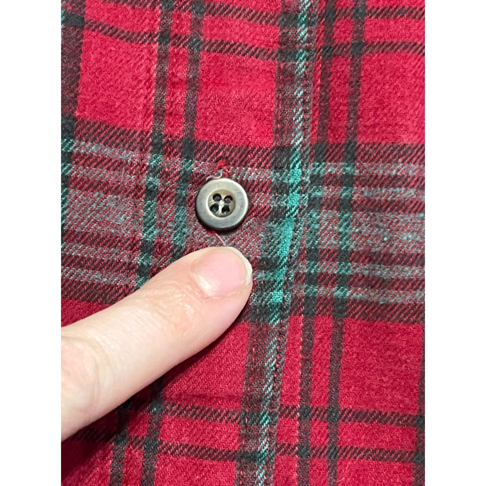 Vintage Woolrich Shirt Men XL Green Red Plaid Button Up Flannel Long Sleeve Size XL / US 12-14 / IT 48-50 - 5 Thumbnail