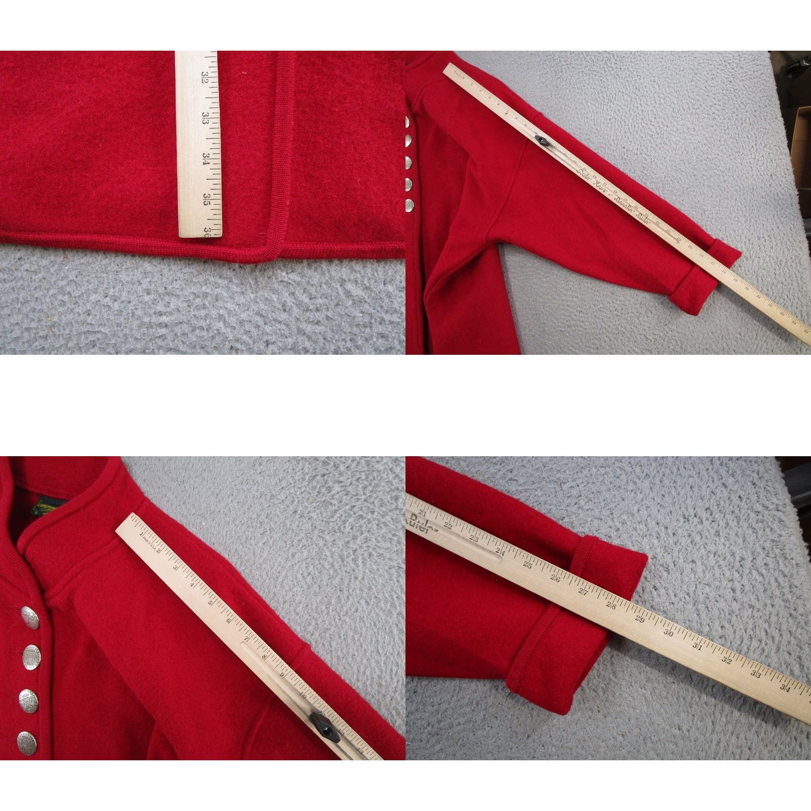 Vintage Geiger Cardigan 100% Wool Heavy Vintage Red Round Neck Long Sleeve Size 38 Women Size XS / US 0-2 / IT 36-38 - 8 Thumbnail