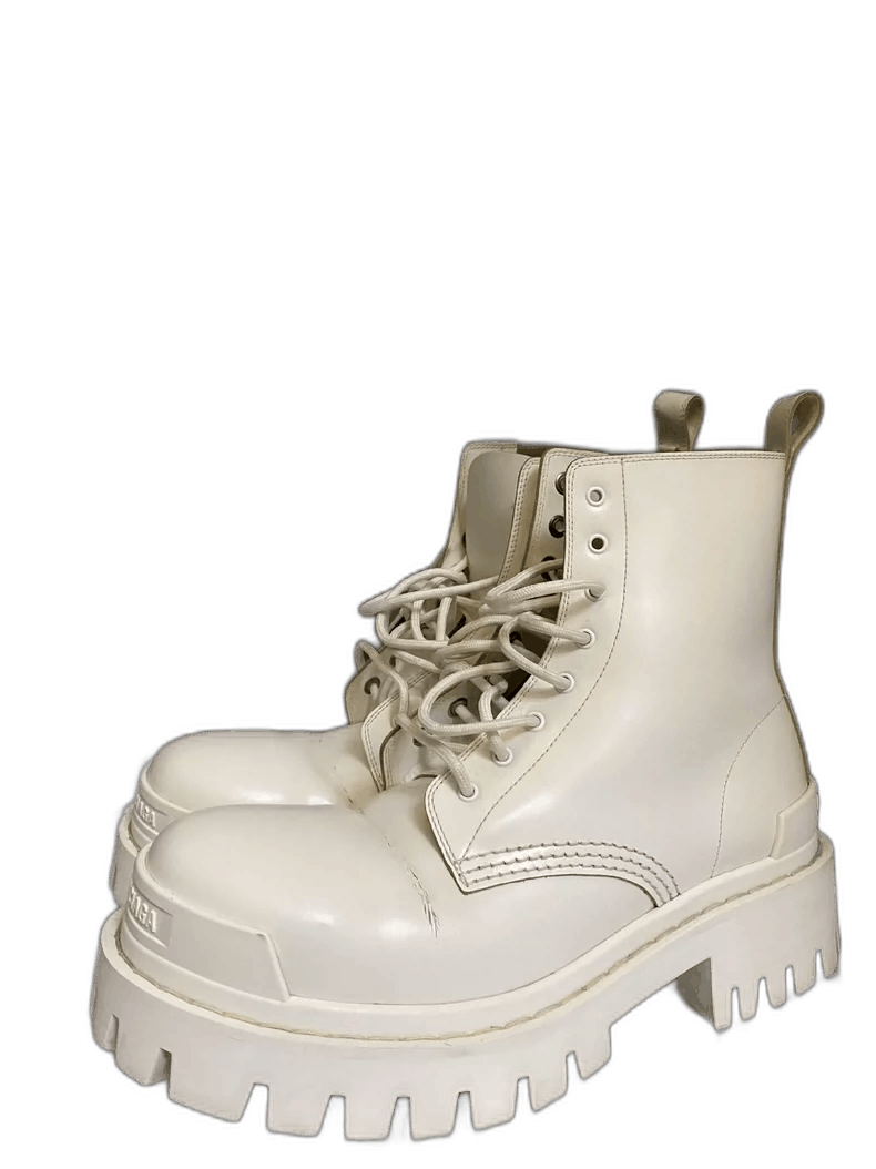 Balenciaga Balenciaga White Thick-Soled Military Boots-2506 Size US 7.5 / EU 40-41 - 1 Thumbnail