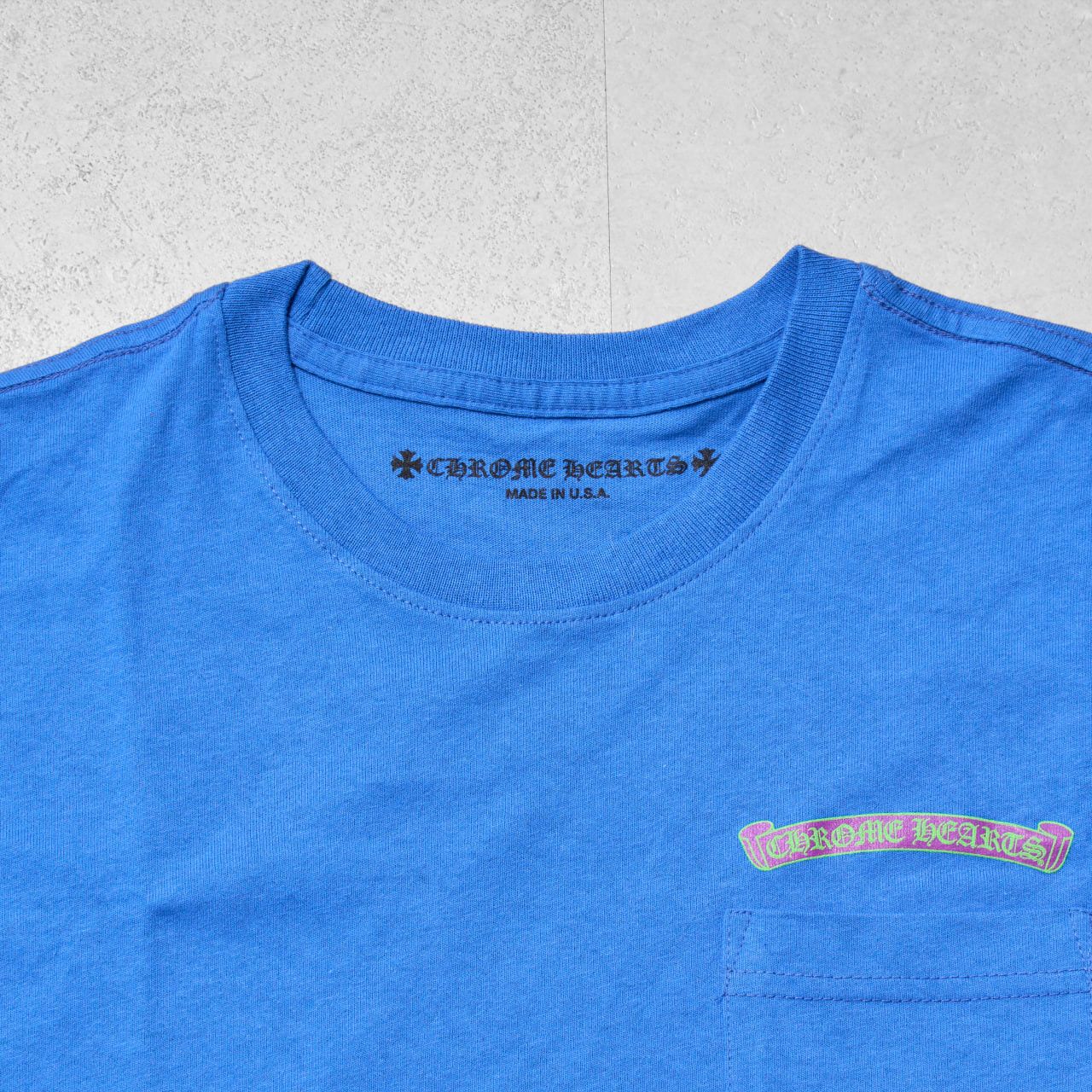 Chrome Hearts CHROME HEARTS Scroll Logo T Shirt BLUE Size US M / EU 48-50 / 2 - 8 Thumbnail