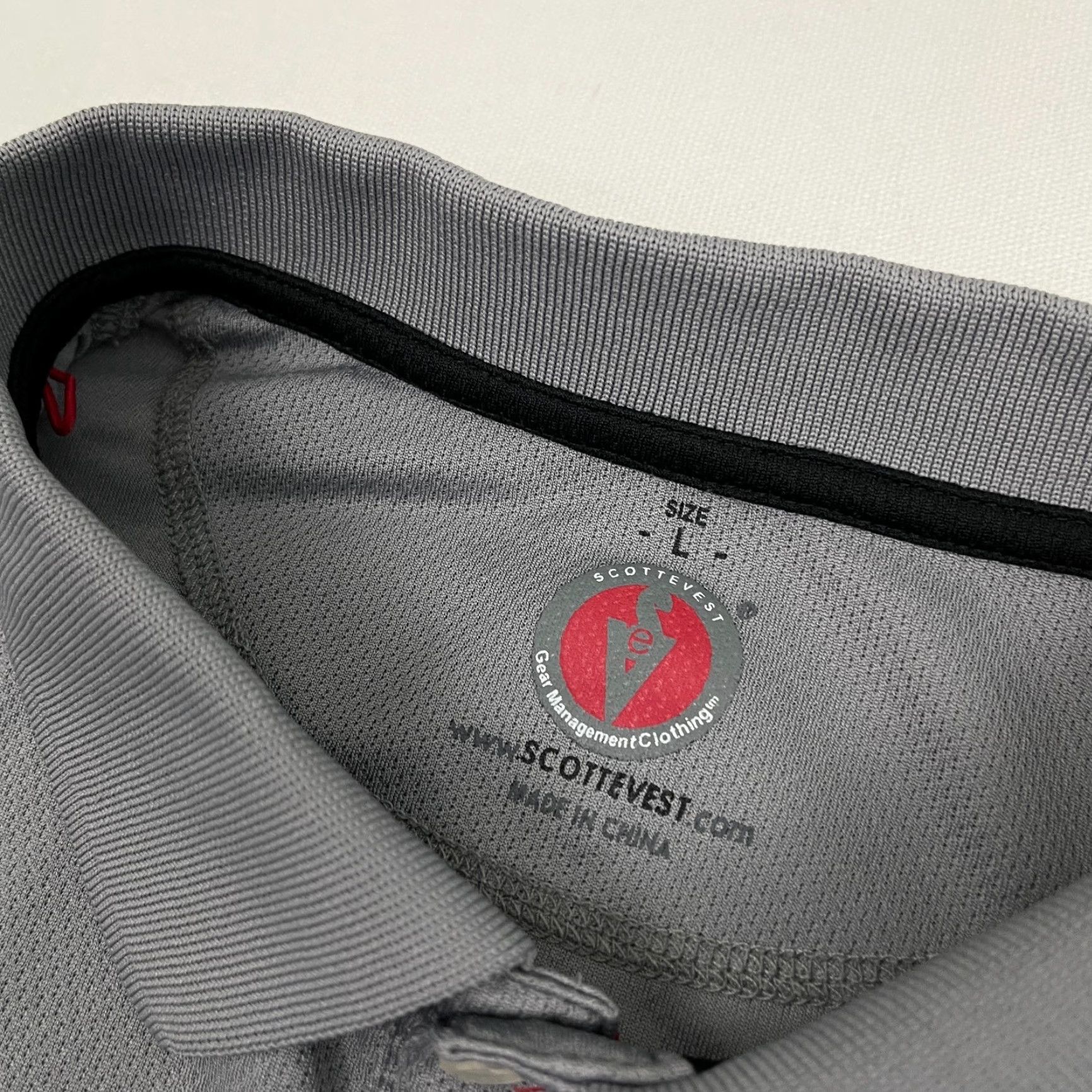 Vintage SCOTTeVEST Polo Shirt Mens Large Gray Utility Chest Pocket Size US L / EU 52-54 / 3 - 2 Thumbnail