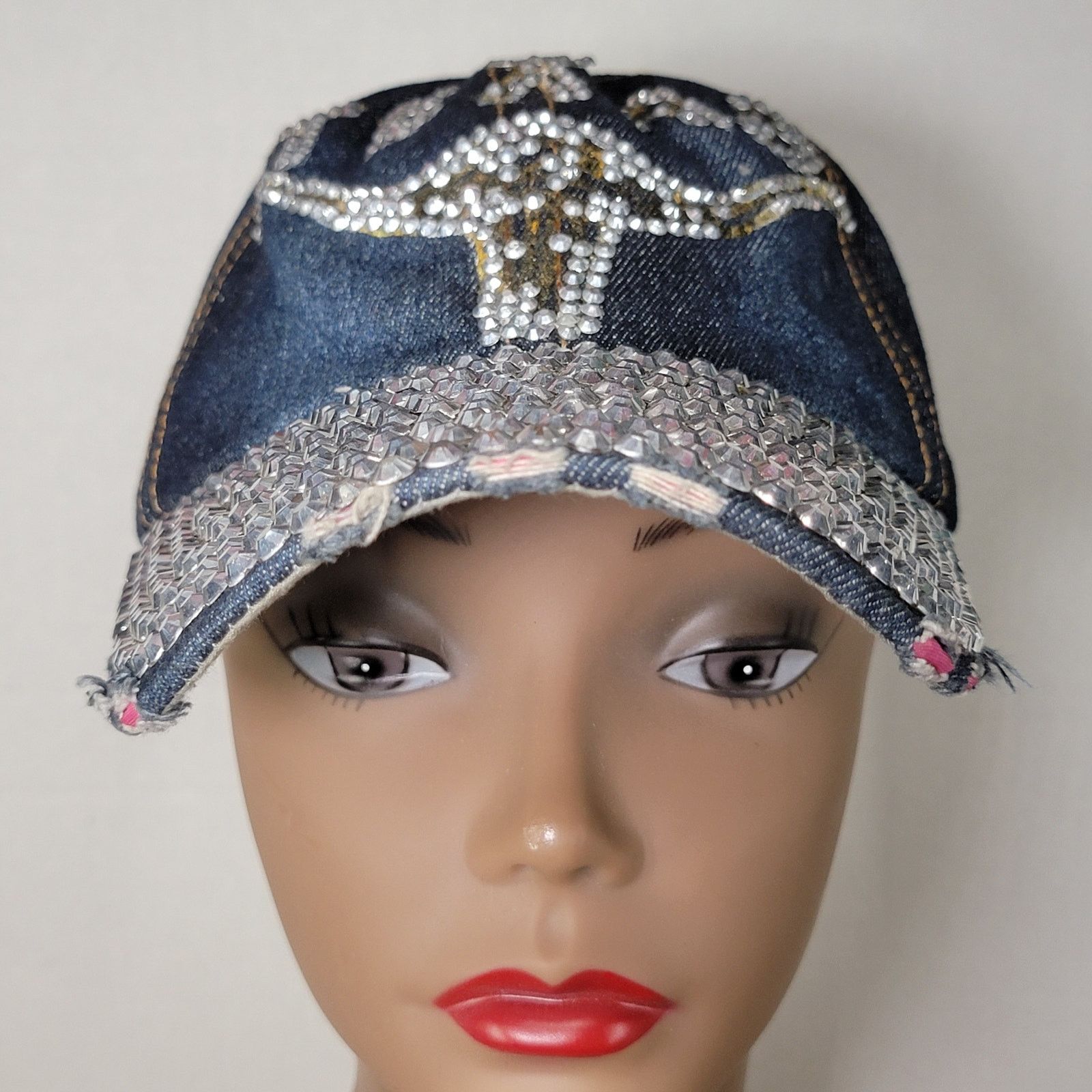 Other Denim Bling Adjustable Ladies Ball Cap "Texas" Longhorn Size ONE SIZE - 2 Thumbnail