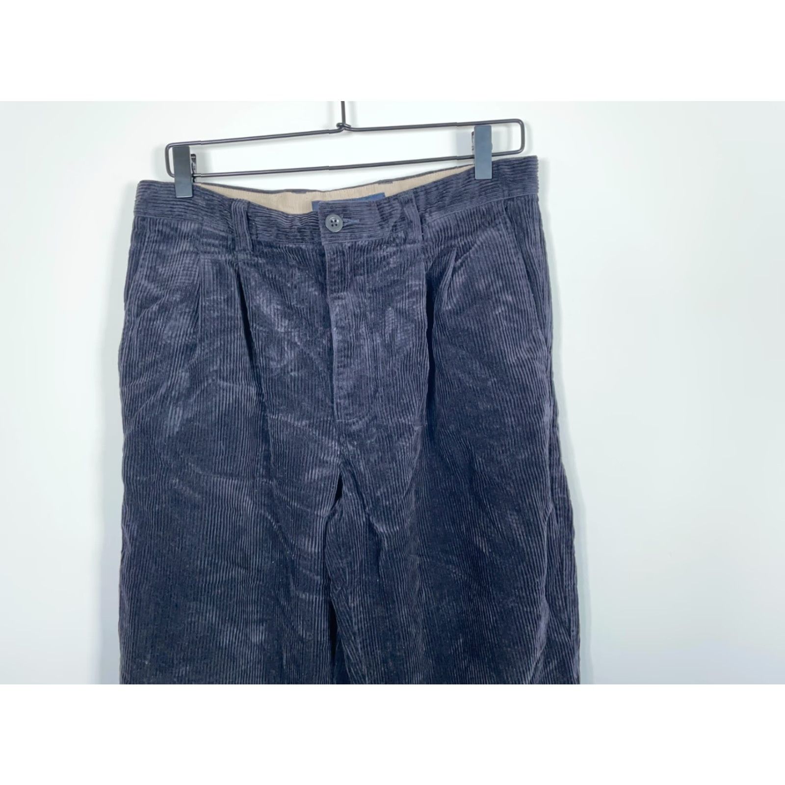 Gap GAP Easy Fit Corduroy Pants Men’s 32 x 30 Dark Blue Pleated Cuffed Vintage 90s Style Chino Size US 32 / EU 48 - 4 Thumbnail