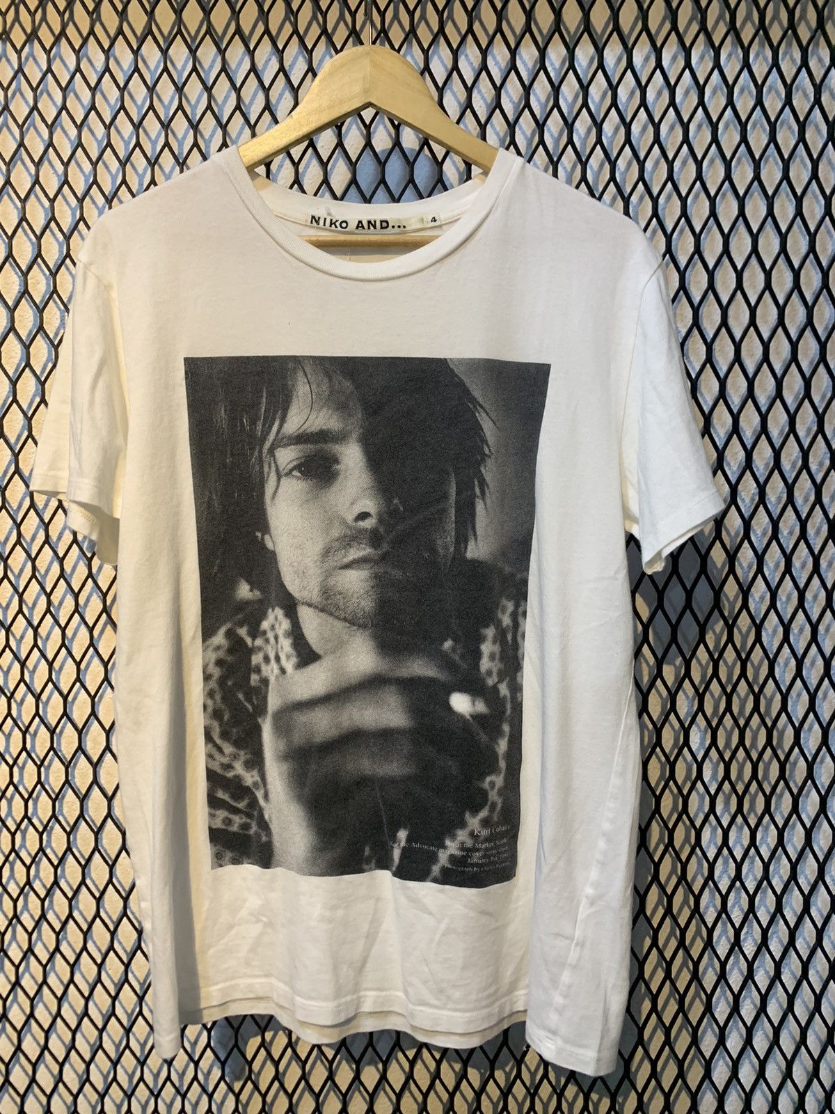 image of Niko And … Kurt Cobain Photo Tee in White, Men's (Size Medium)