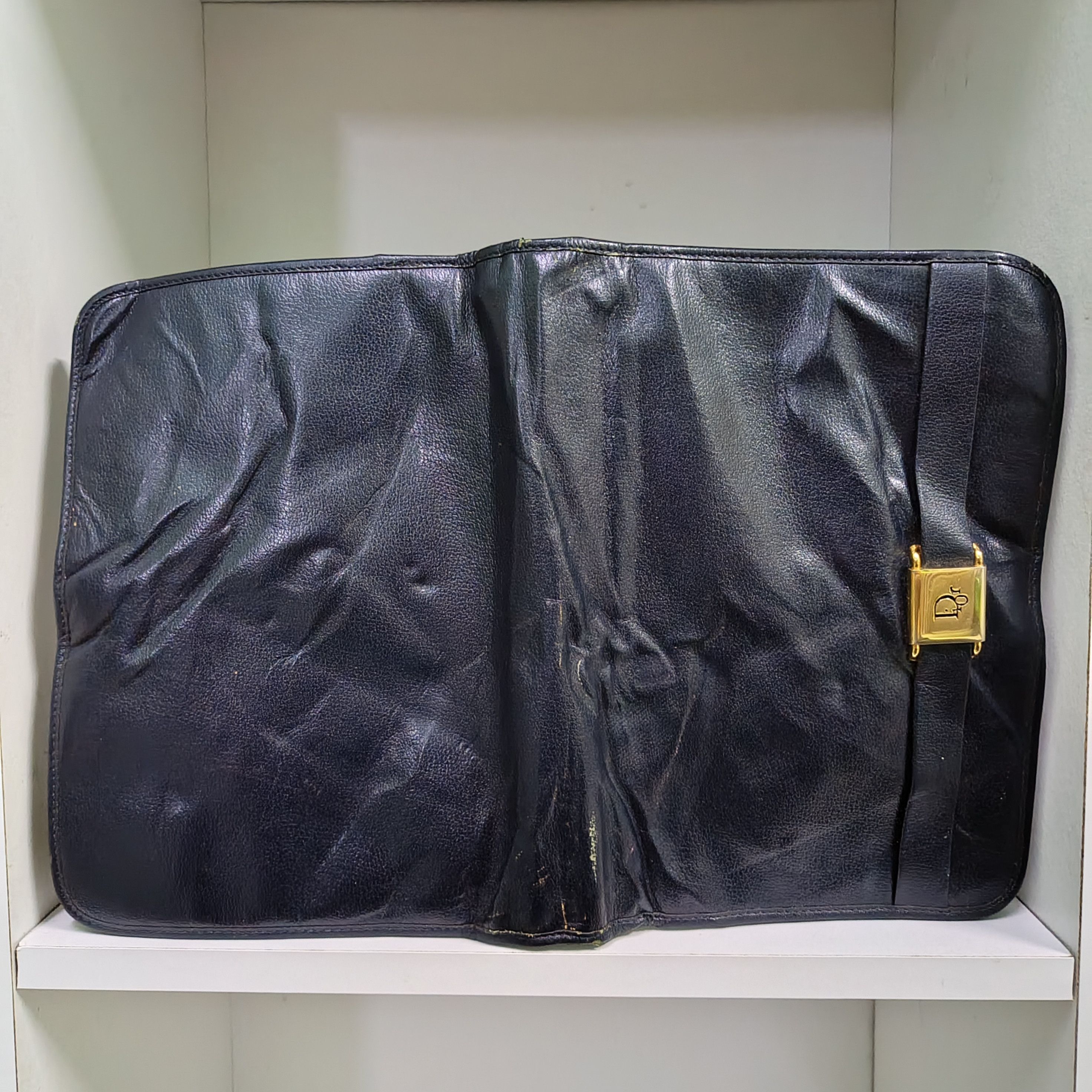 Dior VTG Christian Dior Navy Leather Shoulder Bag + Coin Purse Size ONE SIZE - 7 Thumbnail