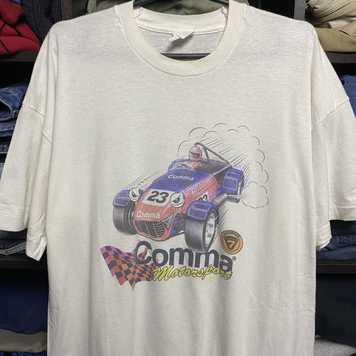 NASCAR Vintage Nascar Comma Motorcycles big logo racing 90’s tee Size US XL / EU 56 / 4 - 2 Thumbnail