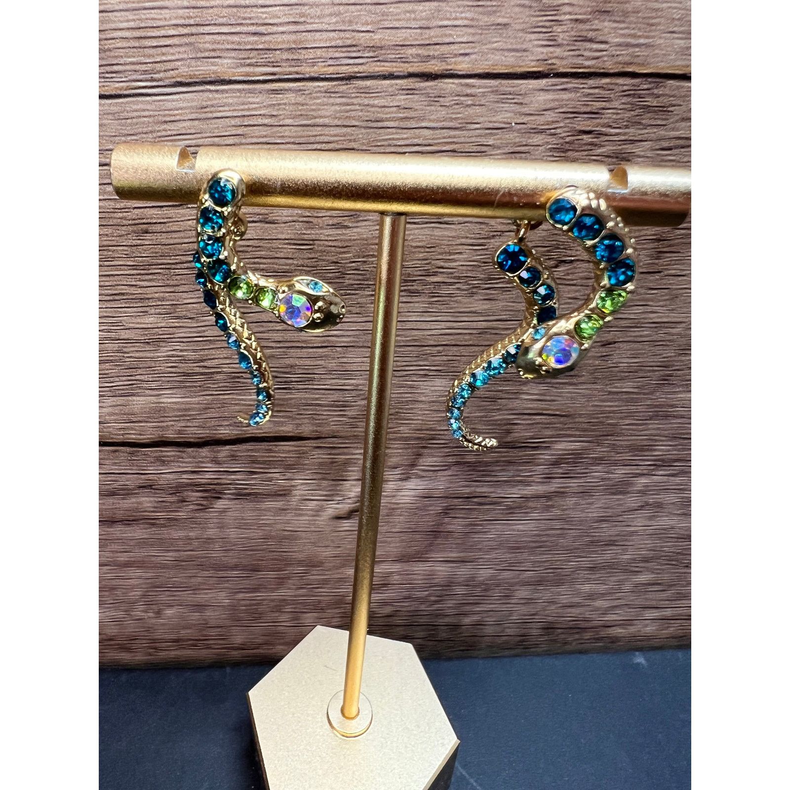 Betsey Johnson Betsey Johnson Gold-Tone Pavé Crystal Snake Earrings Size ONE SIZE - 11 Thumbnail