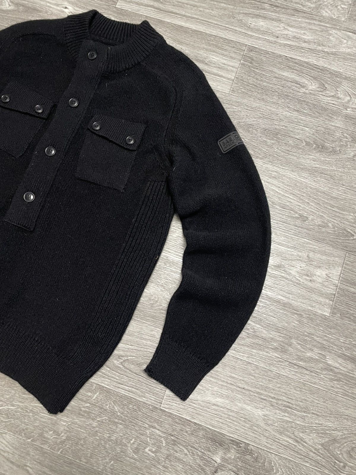 Barbour Vintage Barbour Black Wool Half Zip Button-Up Sweater Size US M / EU 48-50 / 2 - 5 Thumbnail