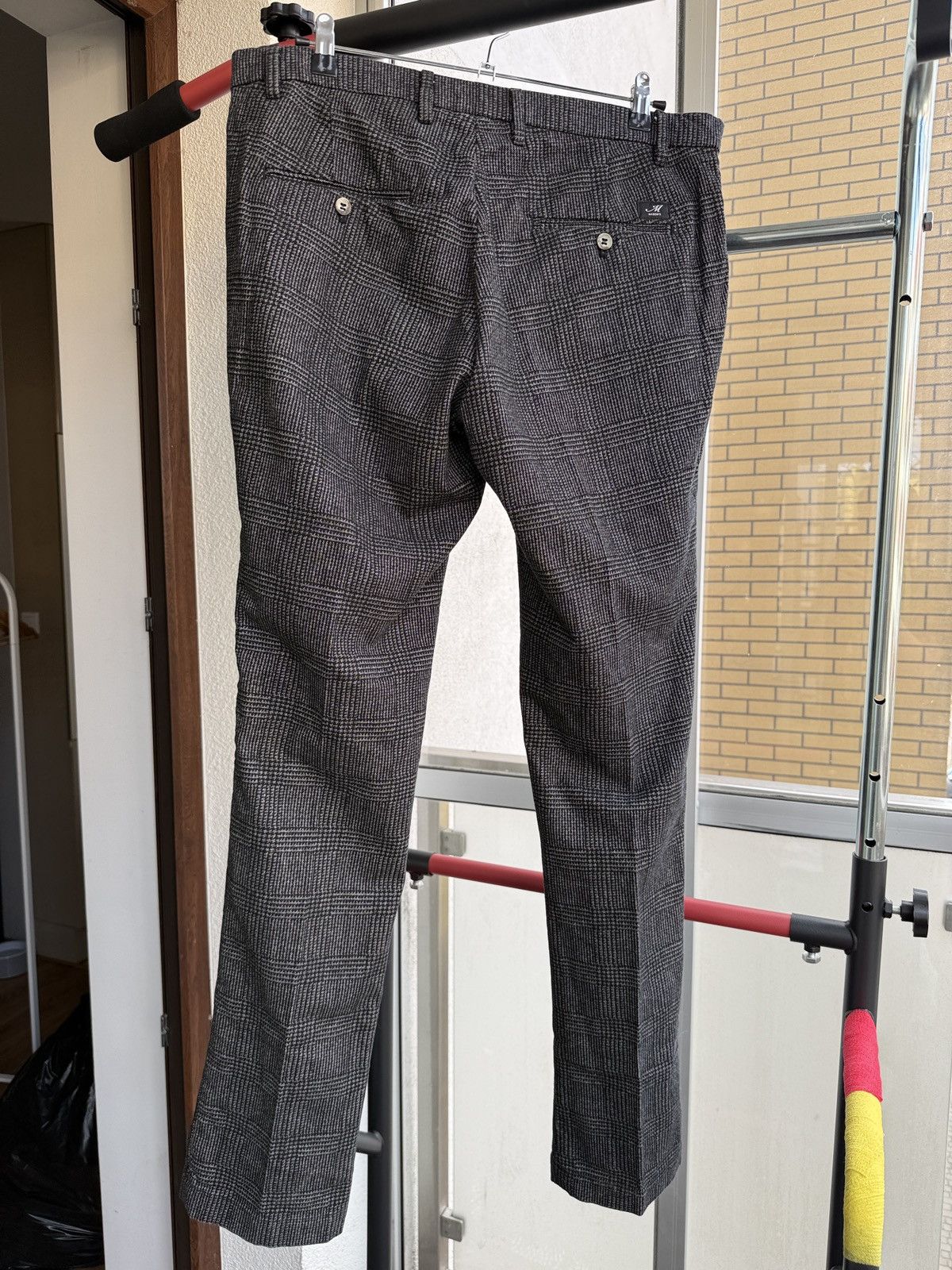 Mason's Masons Torino Style Gray Check Pants Milano Style Size US 34 / EU 50 - 4 Thumbnail