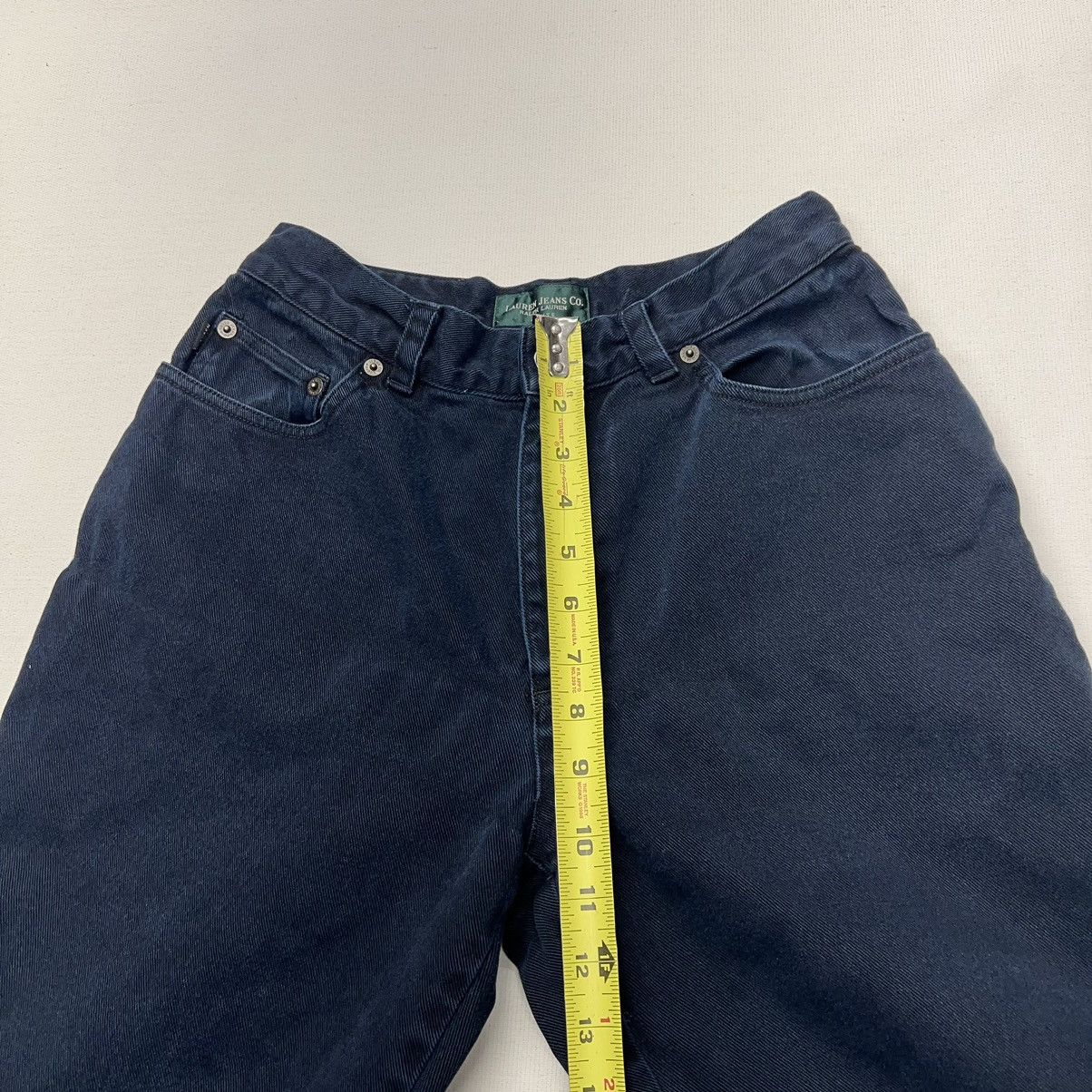 Ralph Lauren × Vintage VTG Lauren Jeans Co Womens Jeans Petite Blue Straight Wide Size 30" / US 8 / IT 44 - 19 Thumbnail