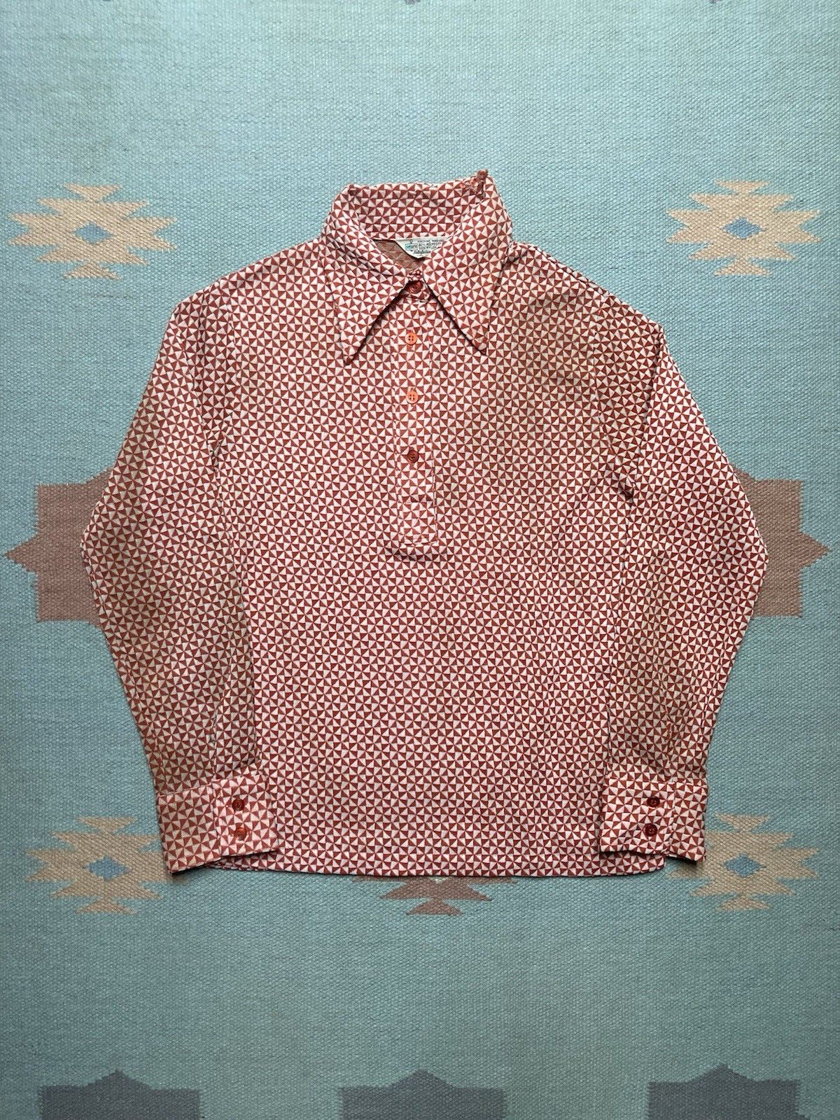Vintage Vtg 70s button shirt pullover Kmart psychedelic women’s 38 Size S / US 4 / IT 40 - 1 Thumbnail