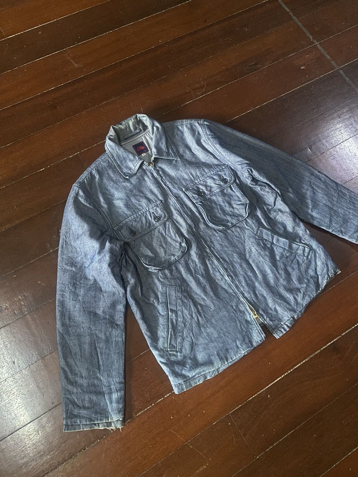 Warehouse Fire 🔥 FULL COUNT denim jacket double pocket heavy jacket Size US L / EU 52-54 / 3 - 6 Thumbnail